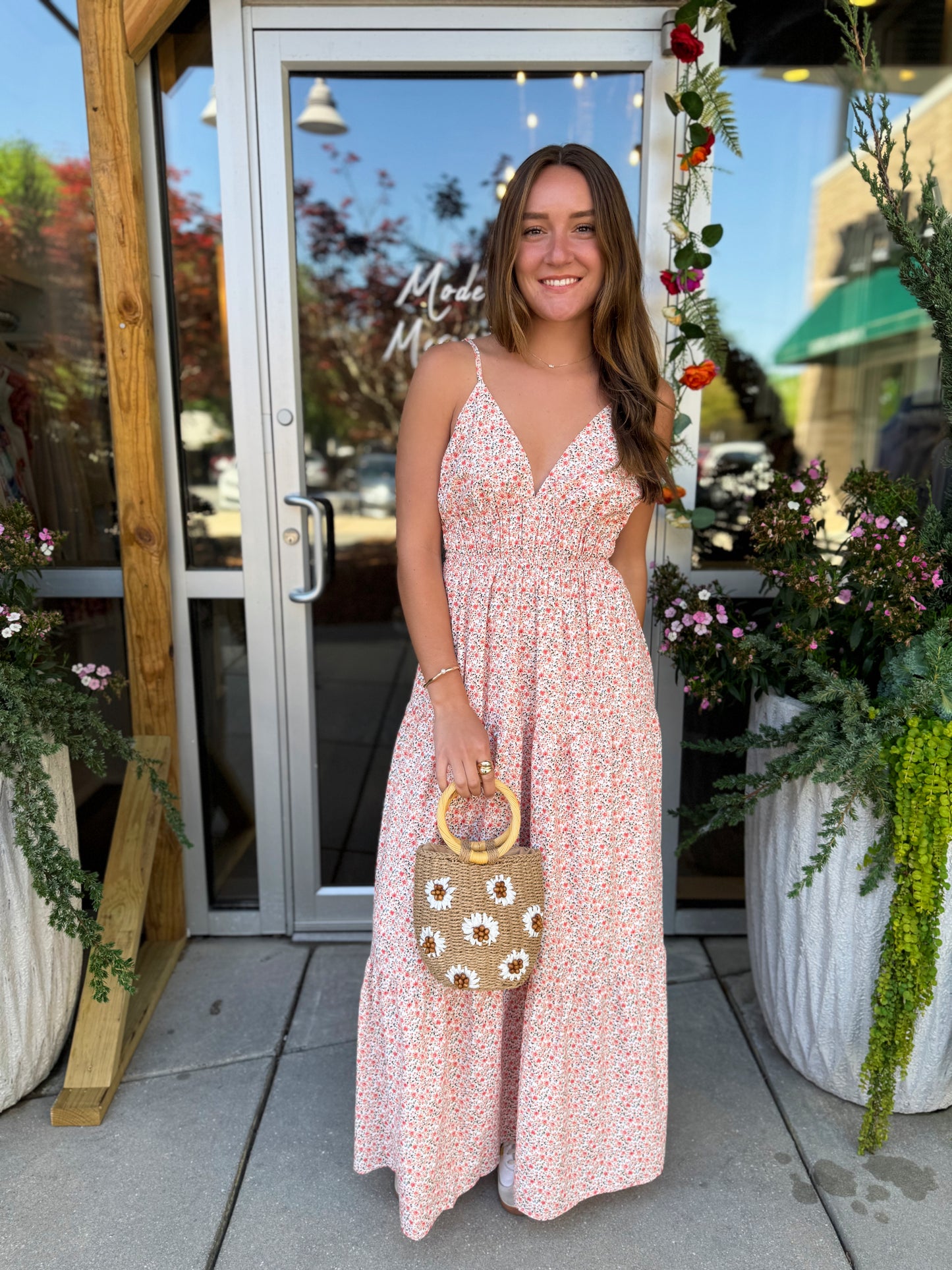 Peach Bloom Maxi Dress