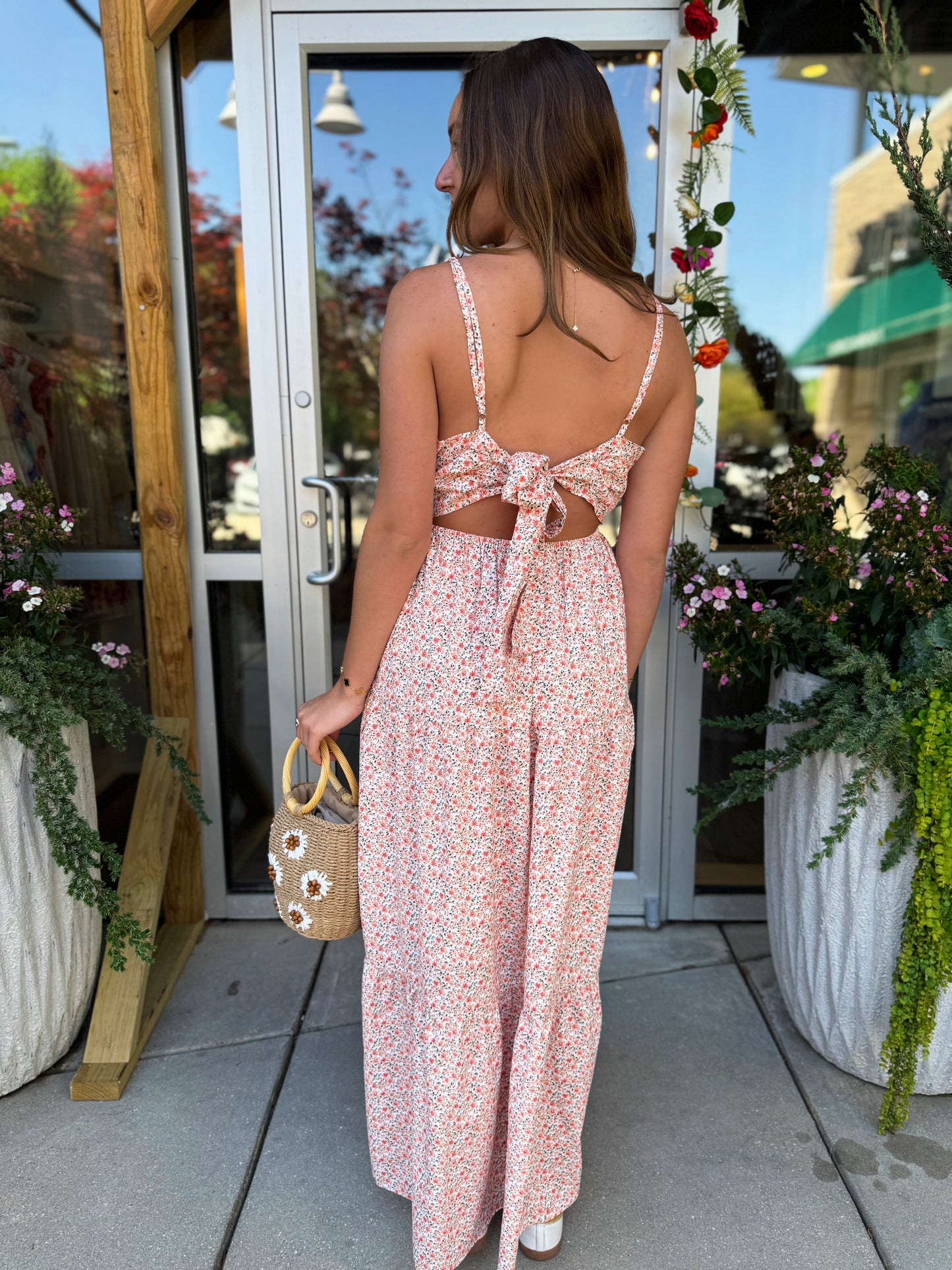Peach Bloom Maxi Dress