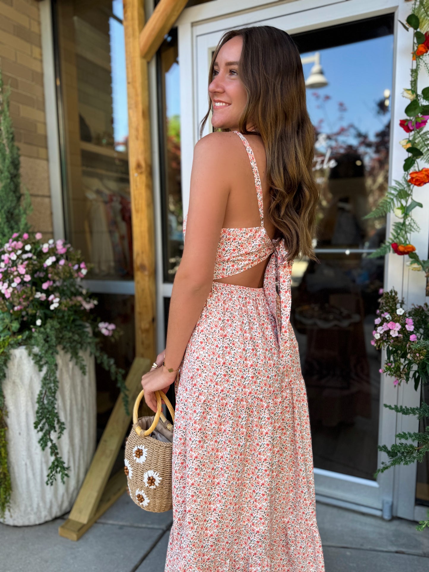 Peach Bloom Maxi Dress
