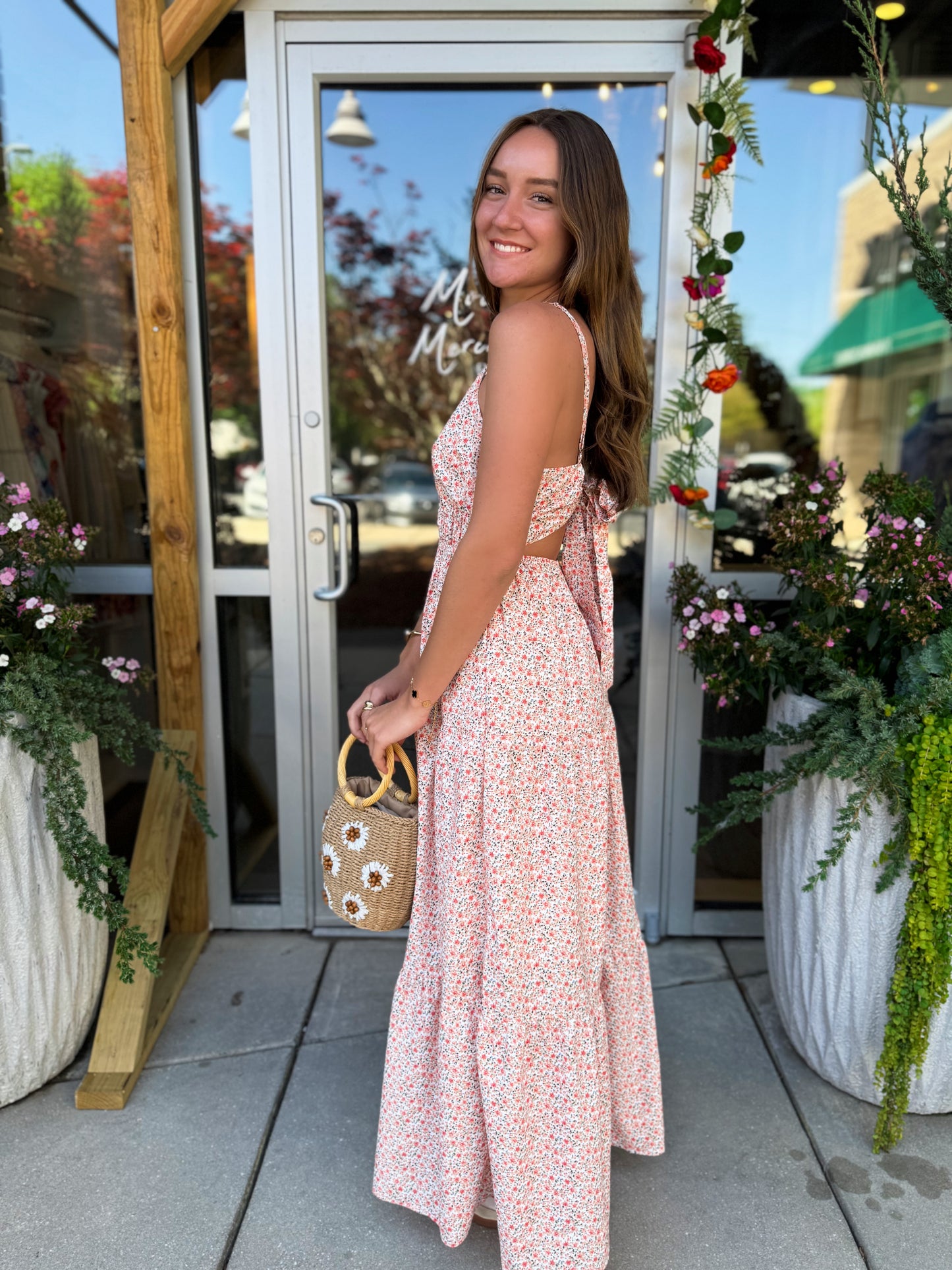 Peach Bloom Maxi Dress