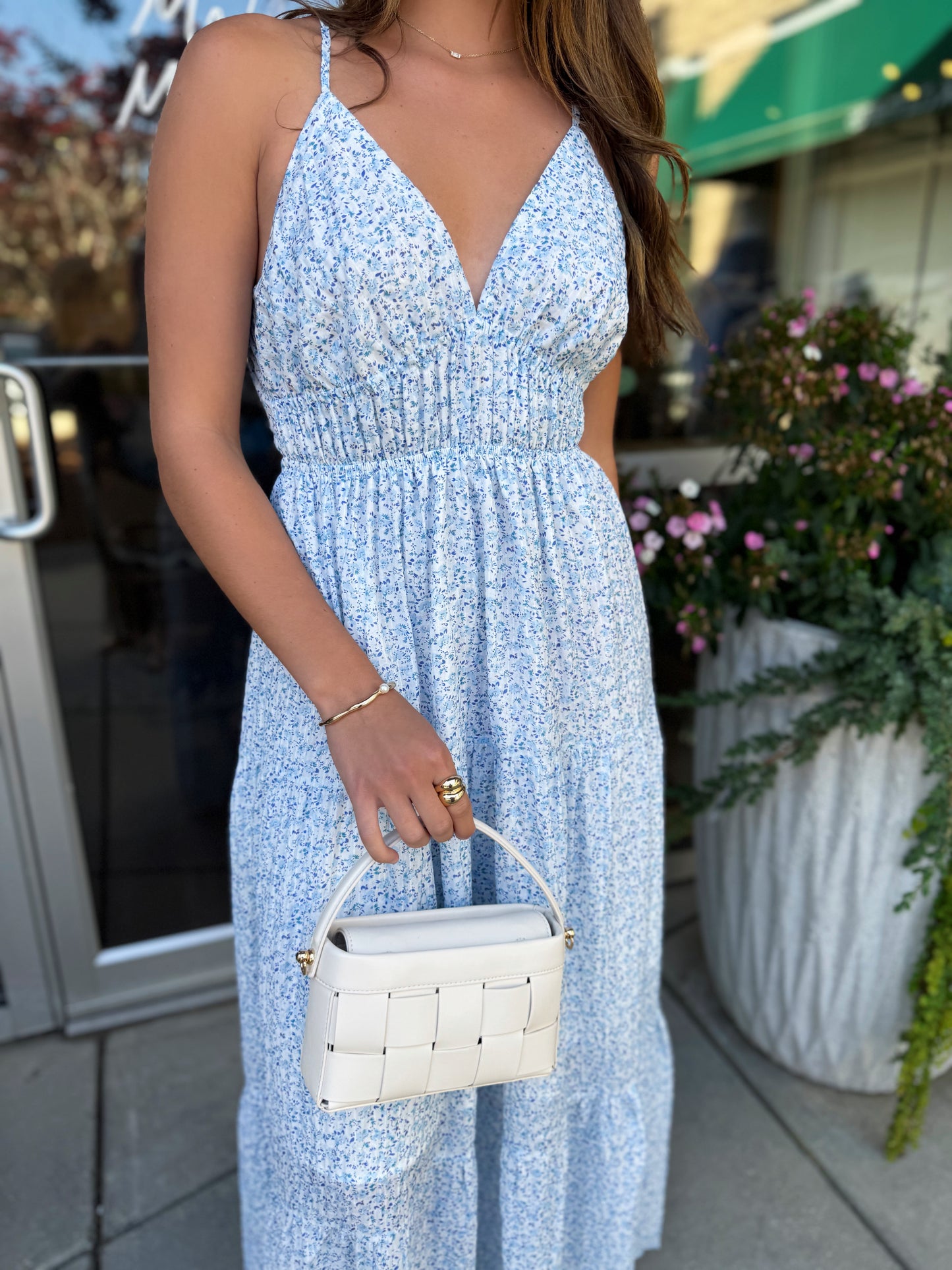 Santorini Bloom Maxi Dress
