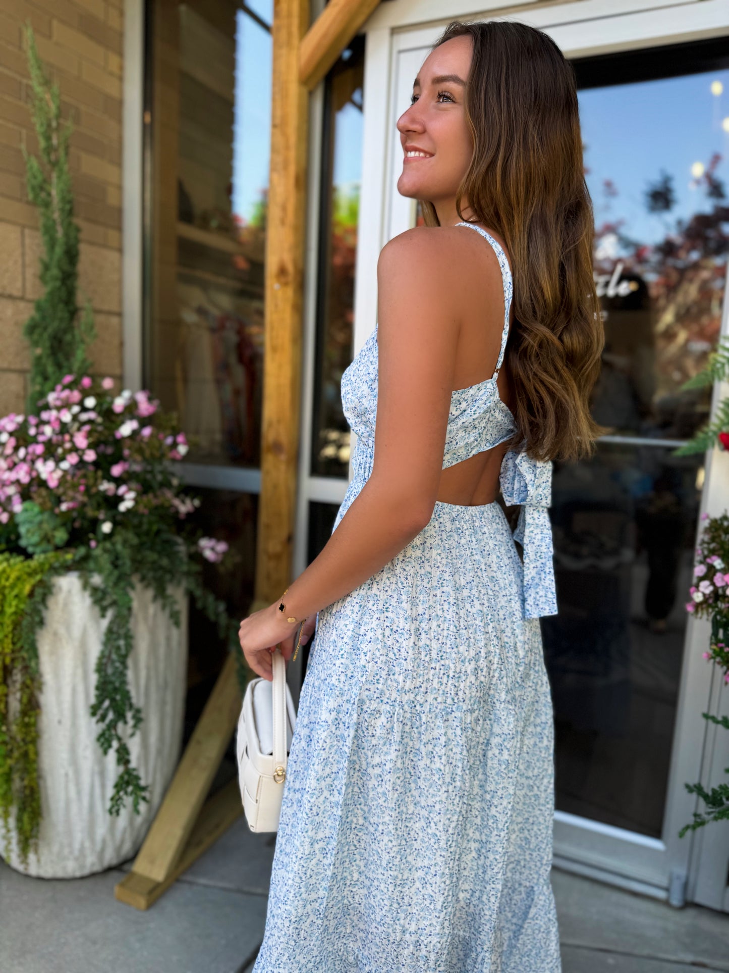 Santorini Bloom Maxi Dress