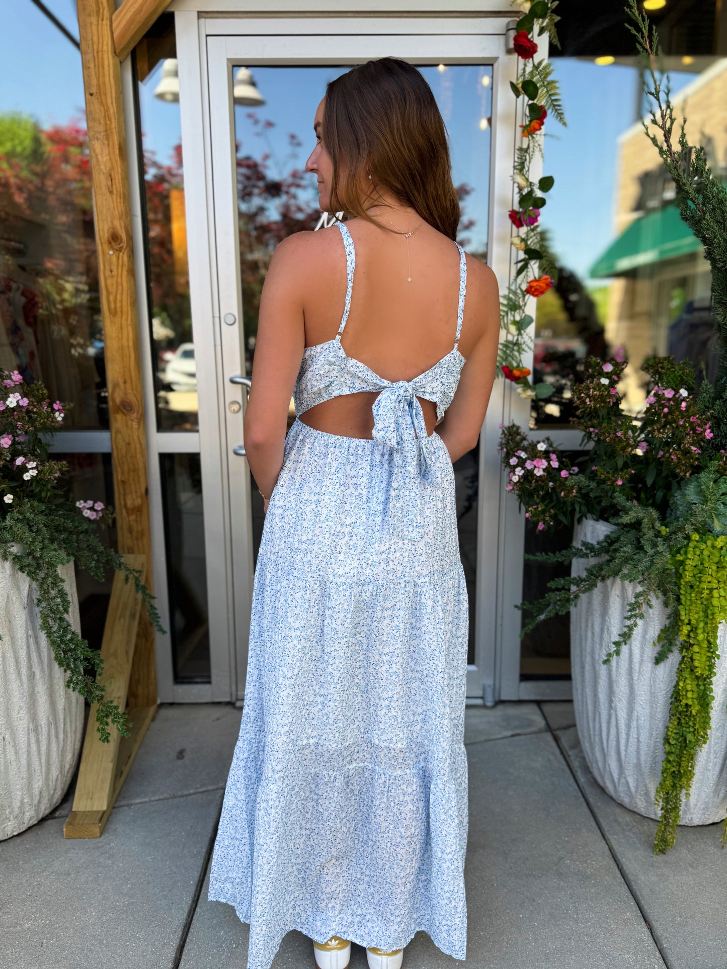 Santorini Bloom Maxi Dress