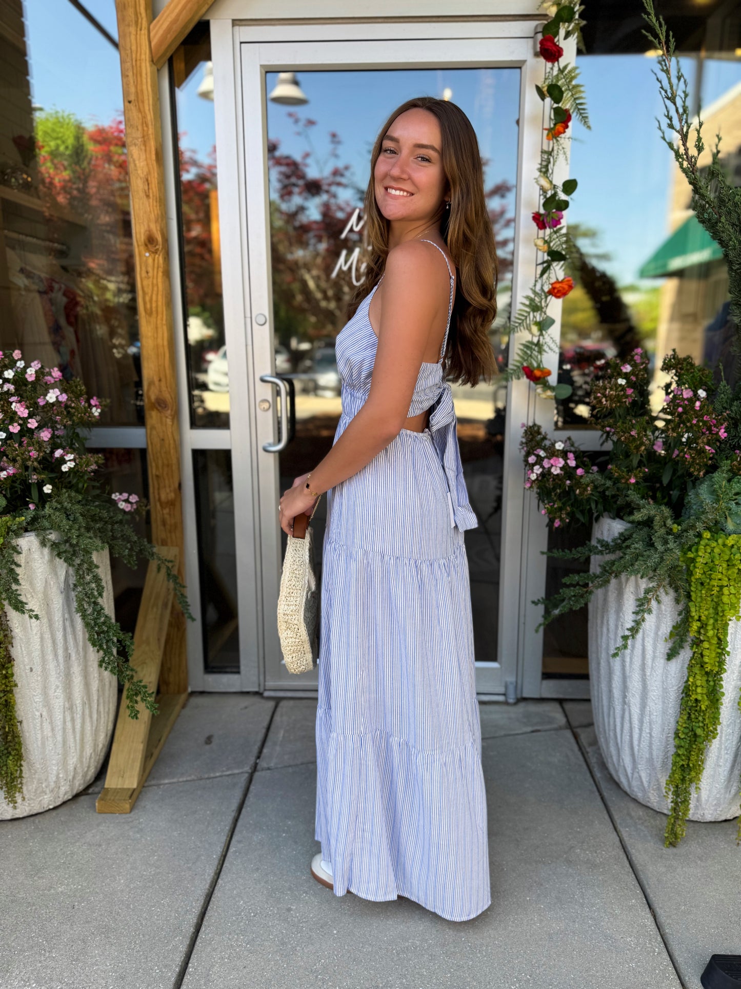 Santorini Coastal Maxi Dress