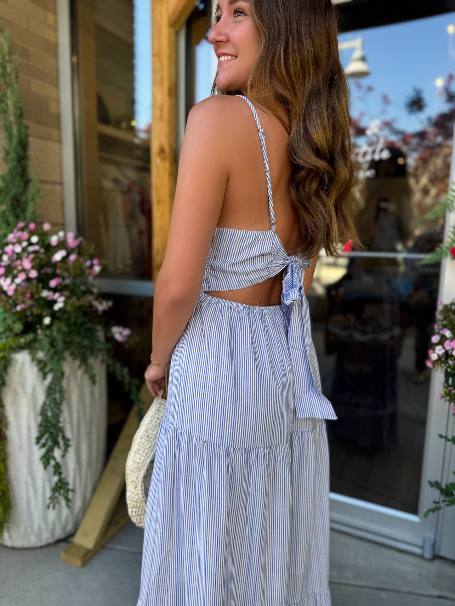 Santorini Coastal Maxi Dress