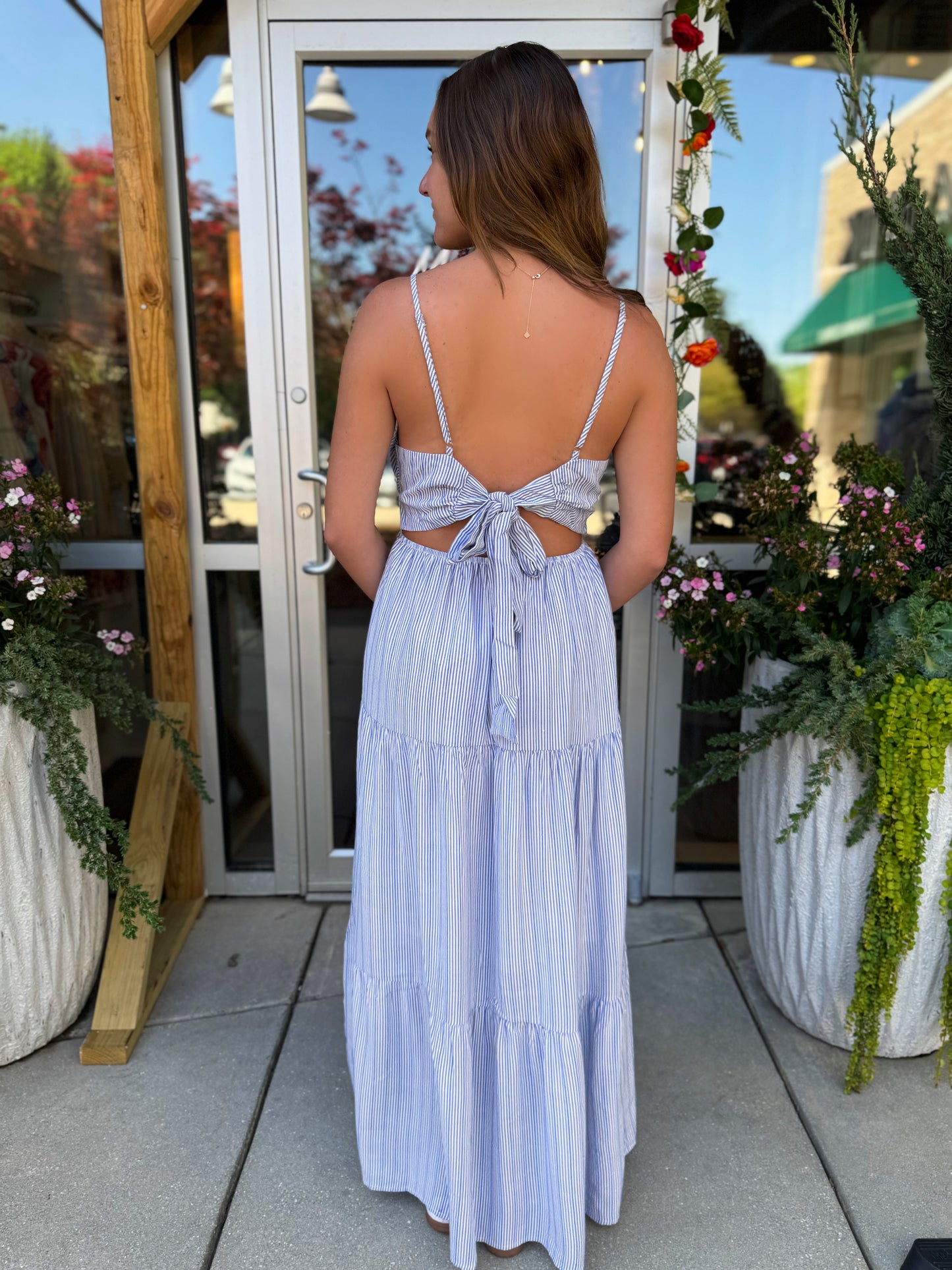 Santorini Coastal Maxi Dress