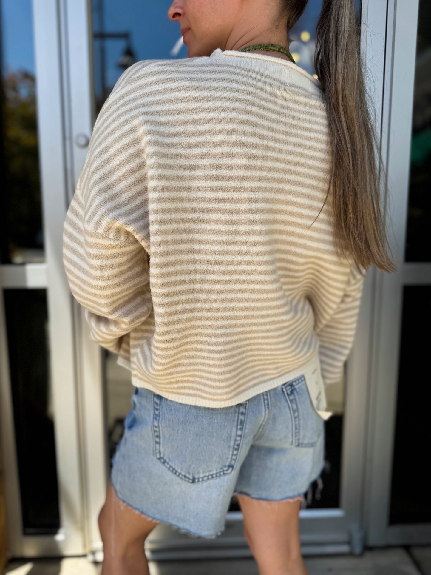 Cream Stripe Knit