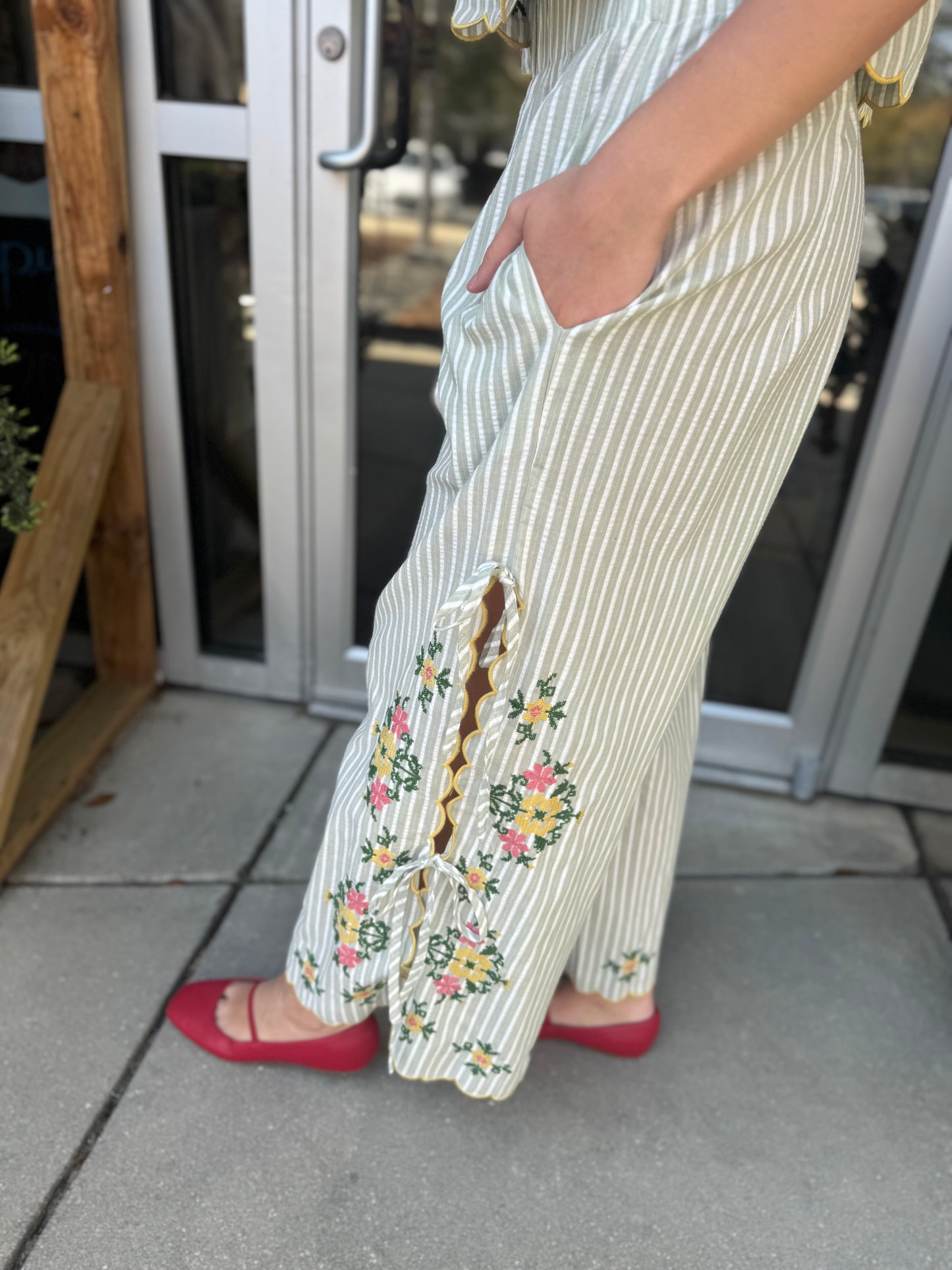 Floral Embroidery WIth Top