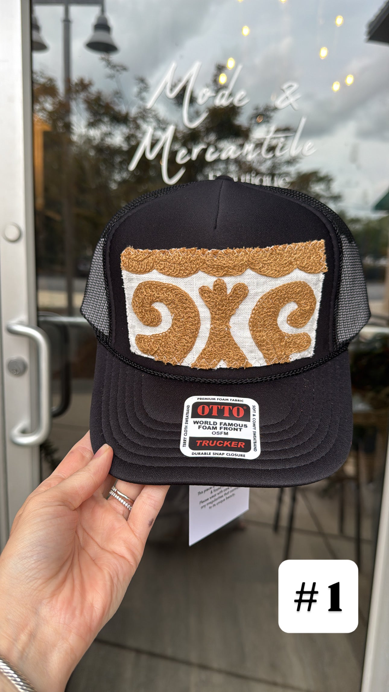 Black Orijinal Kilim Patch Trucker Hat