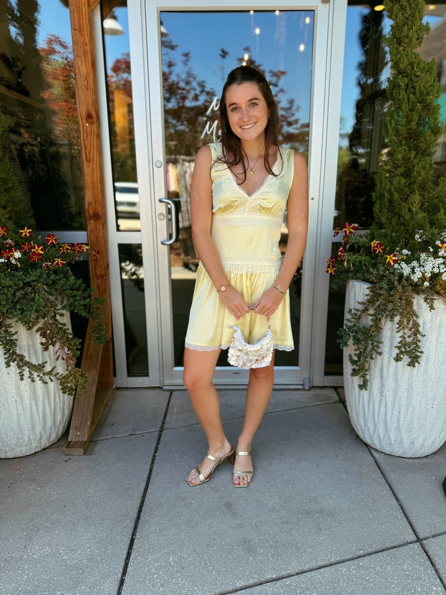 Lace Panel Slip Dress