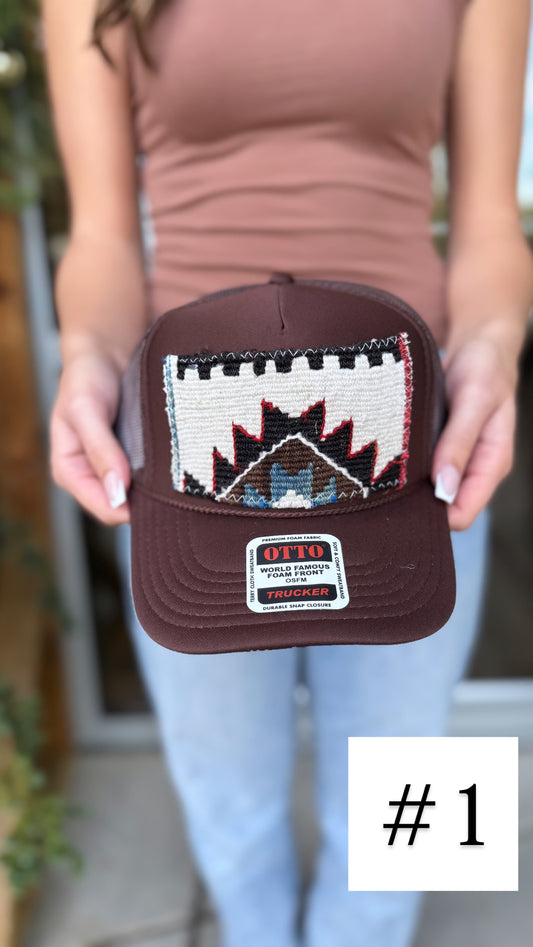 Brown Orijinal Kilim Patch Trucker Hat