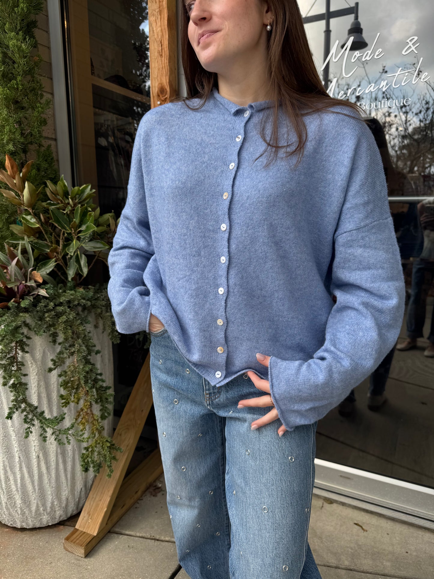 Cornflower Blue Harper Cardigan