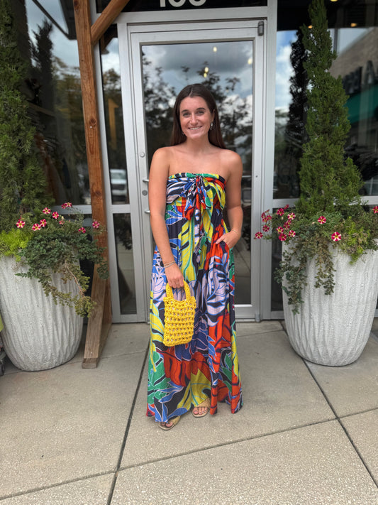 Midnight Tropical Maxi Dress