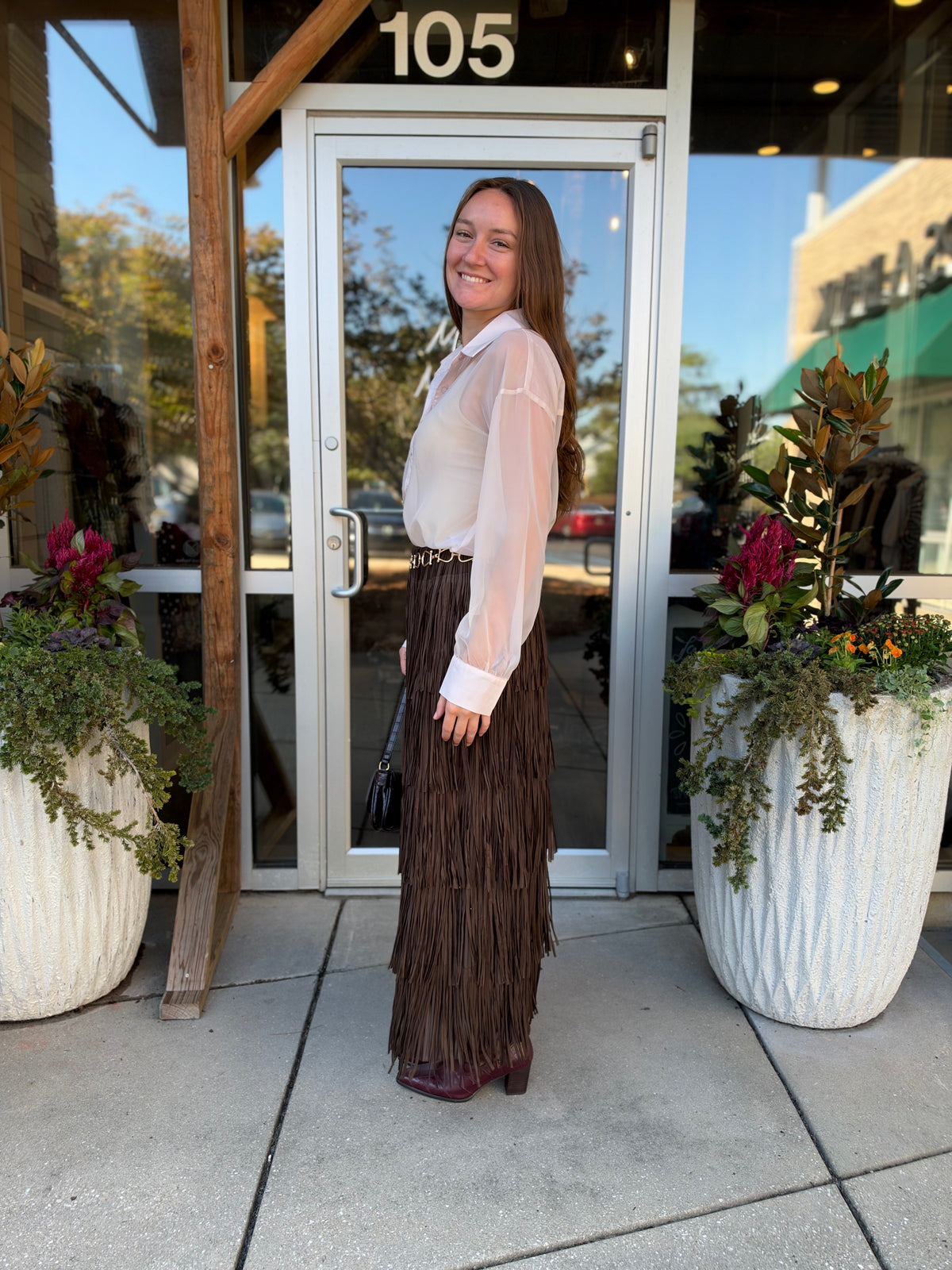 Fringe Midi Skirt