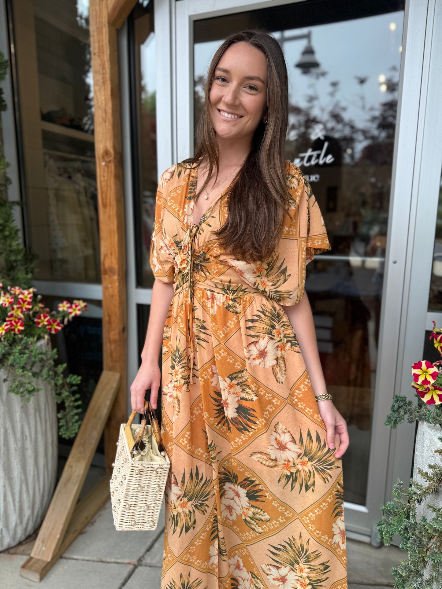 Sandstone Palm Maxi Dress