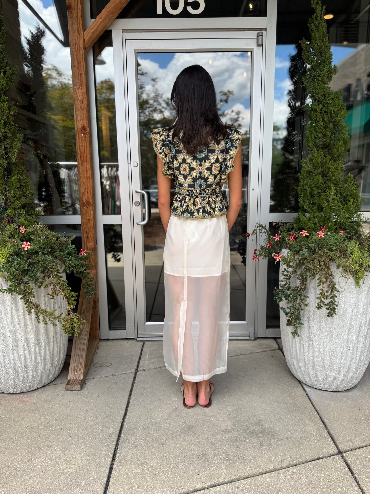 Trellis Ruffle Blouse