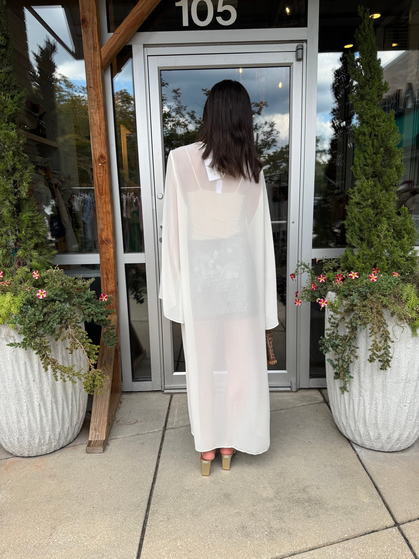 Cream Chiffon Top