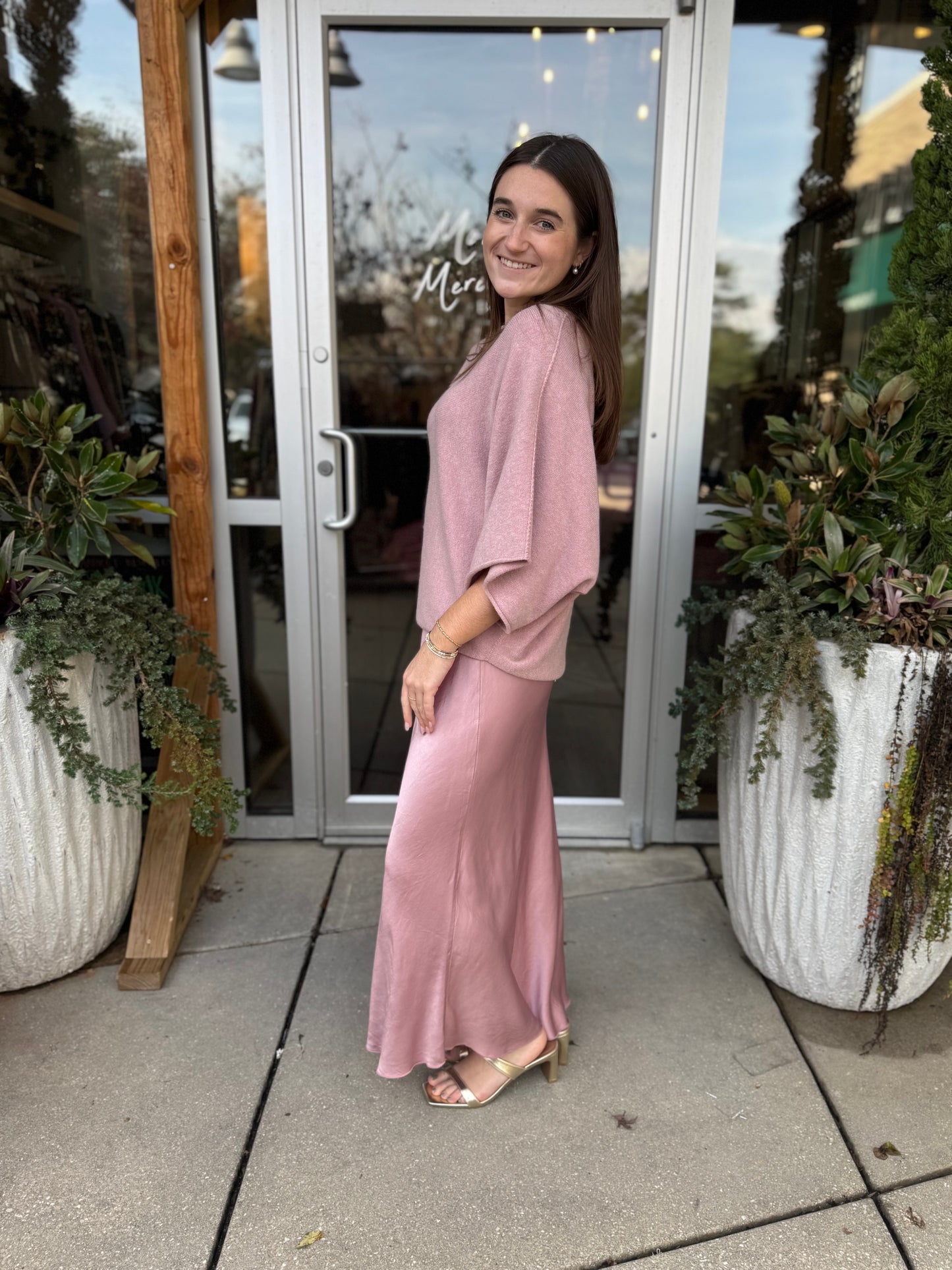 Dusty Rose Batwing Knit