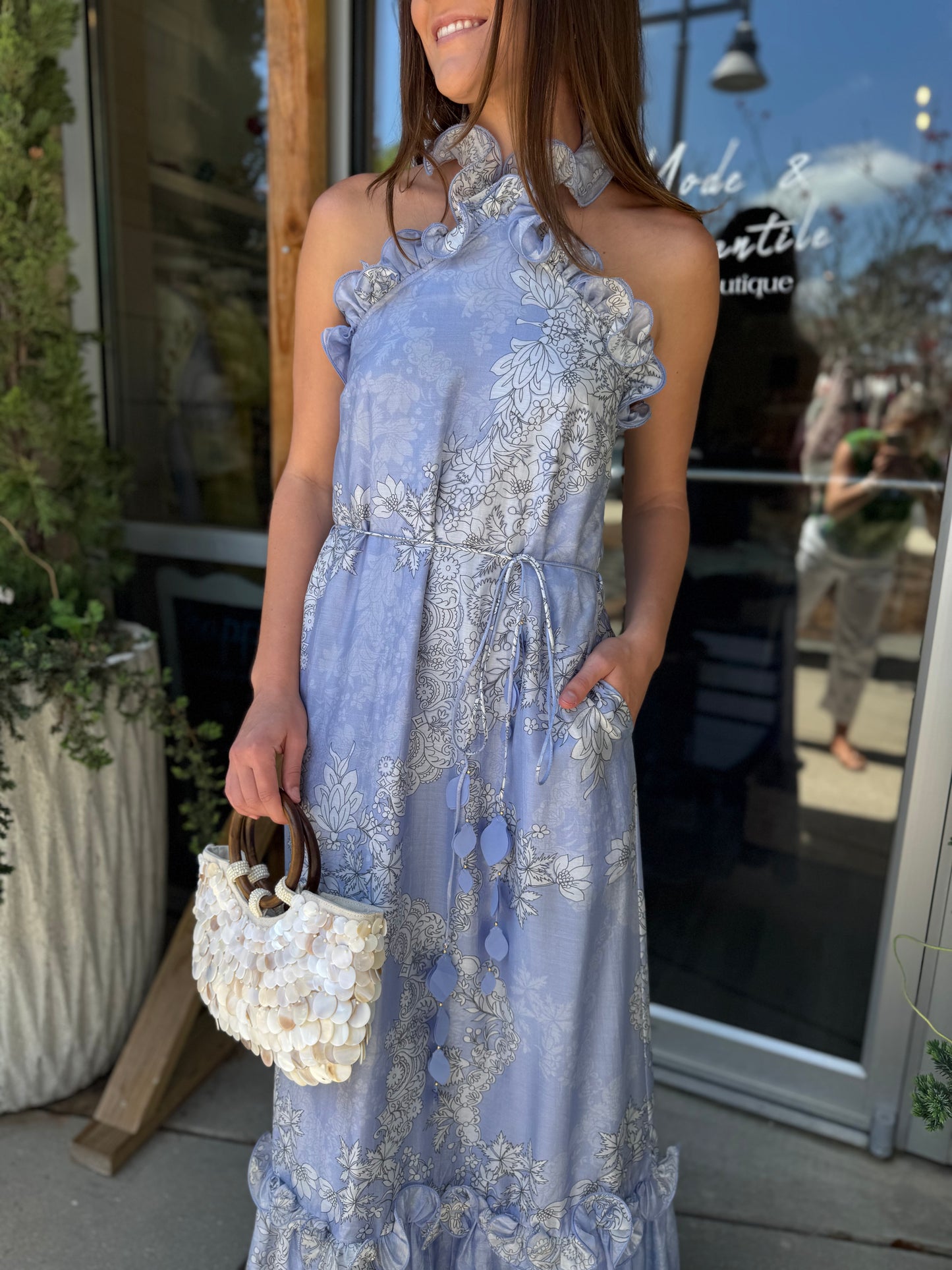 Neck Detail Maxi Dress