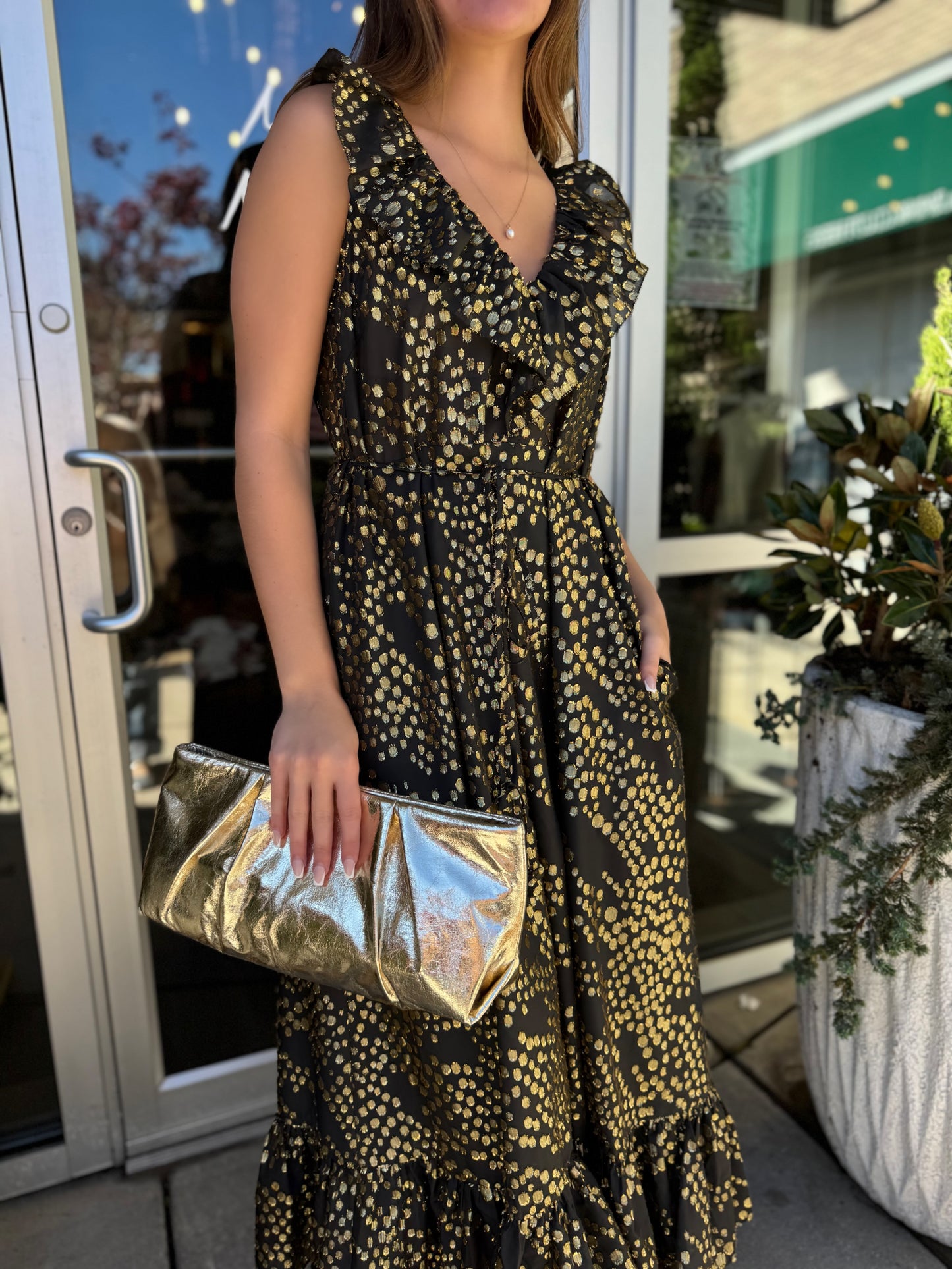 Lace Ruffle Maxi Dress