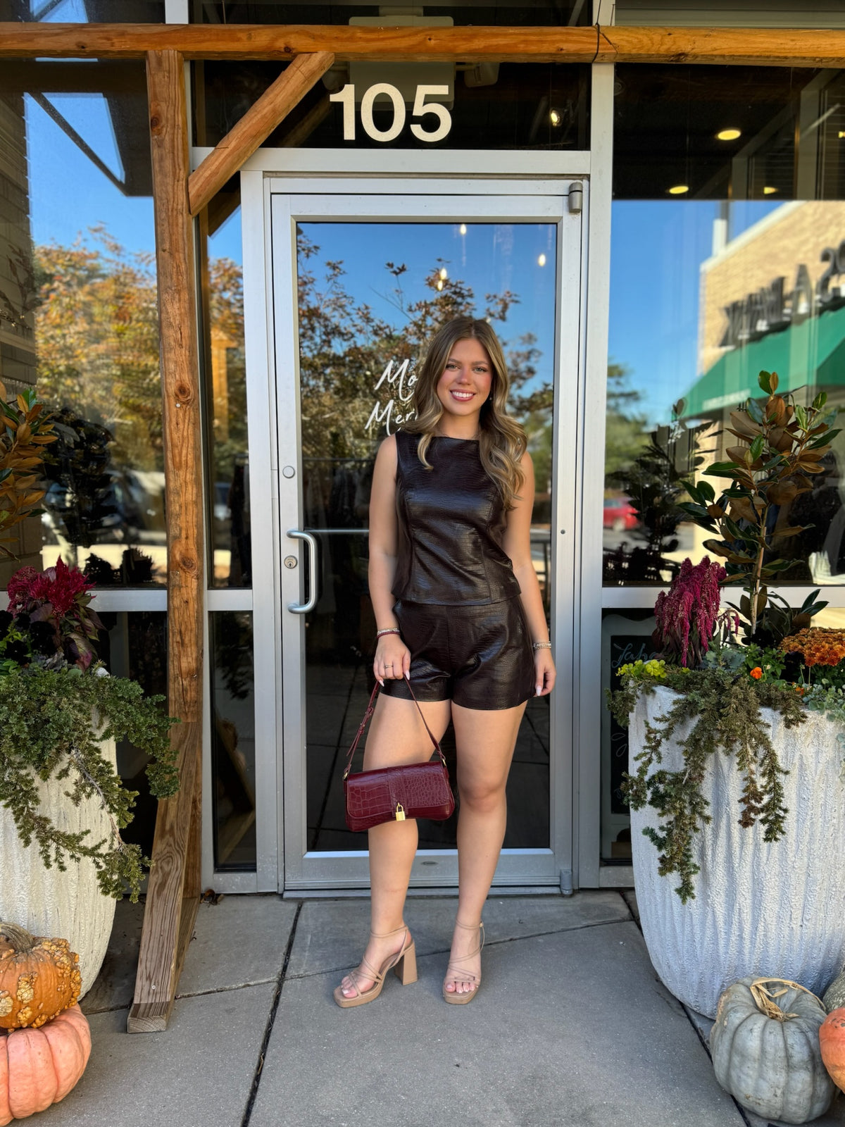 Chocolate Faux Leather Shorts