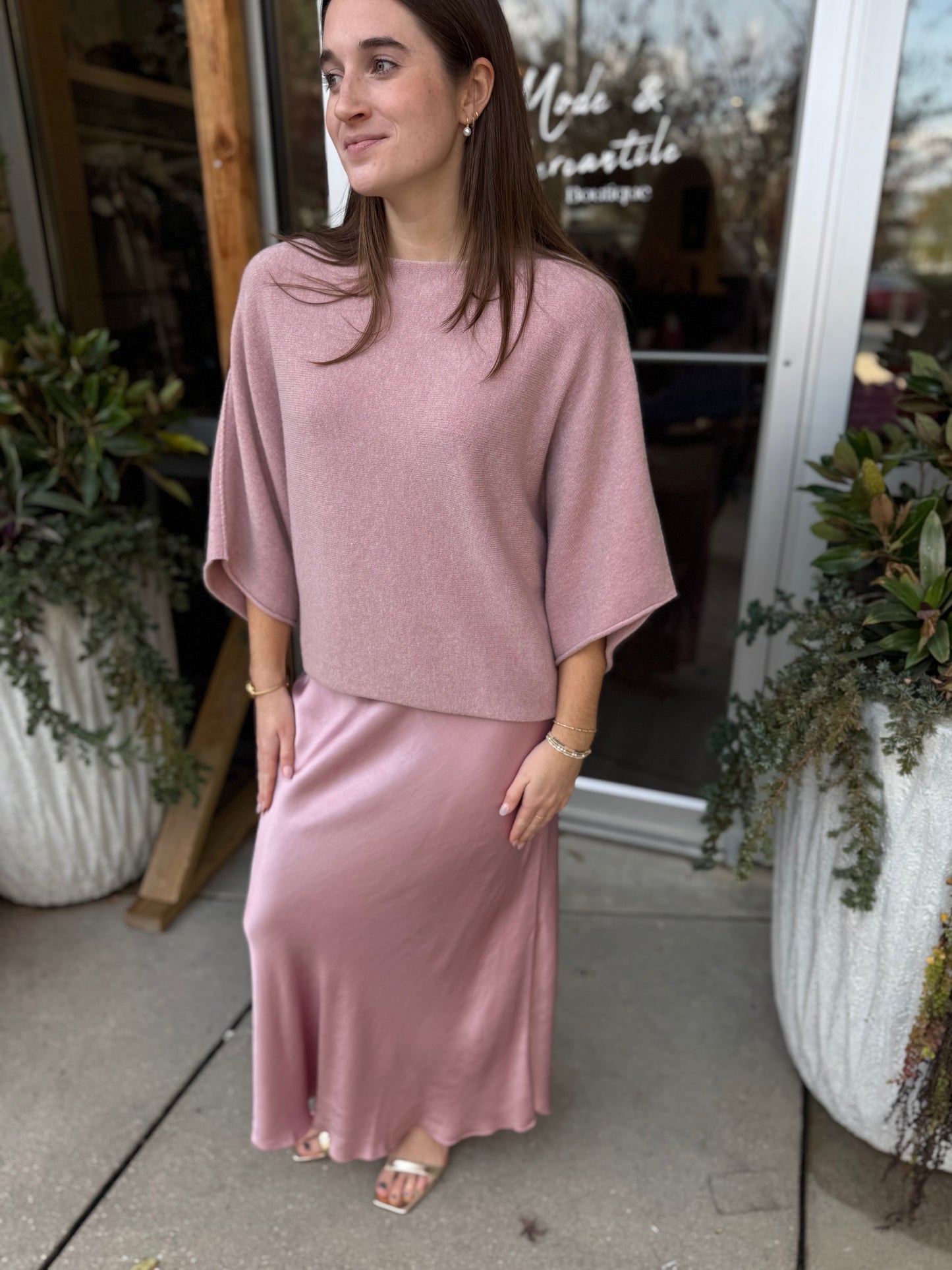 Dusty Rose Batwing Knit