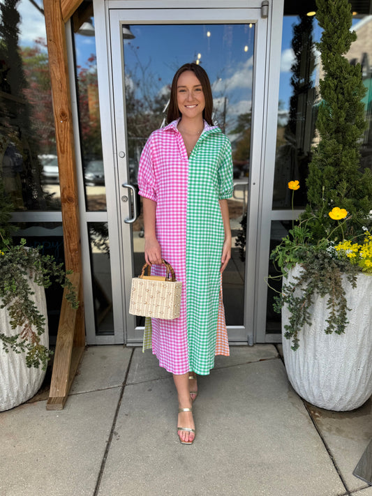 Blakely Gingham Maxi Dress