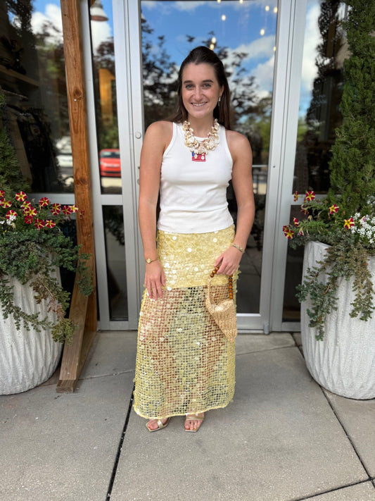 Butter Sequin Midi Skirt