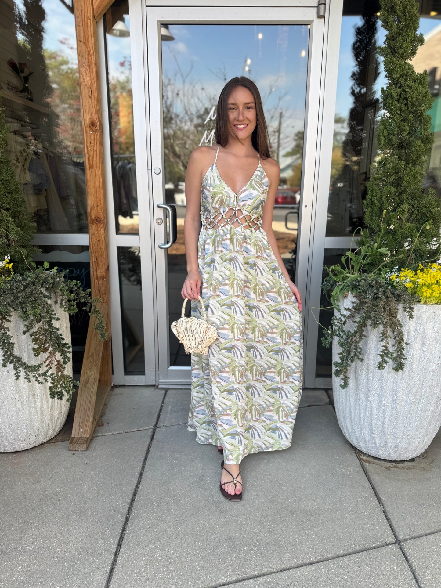 Weave Detail Maxi Dress