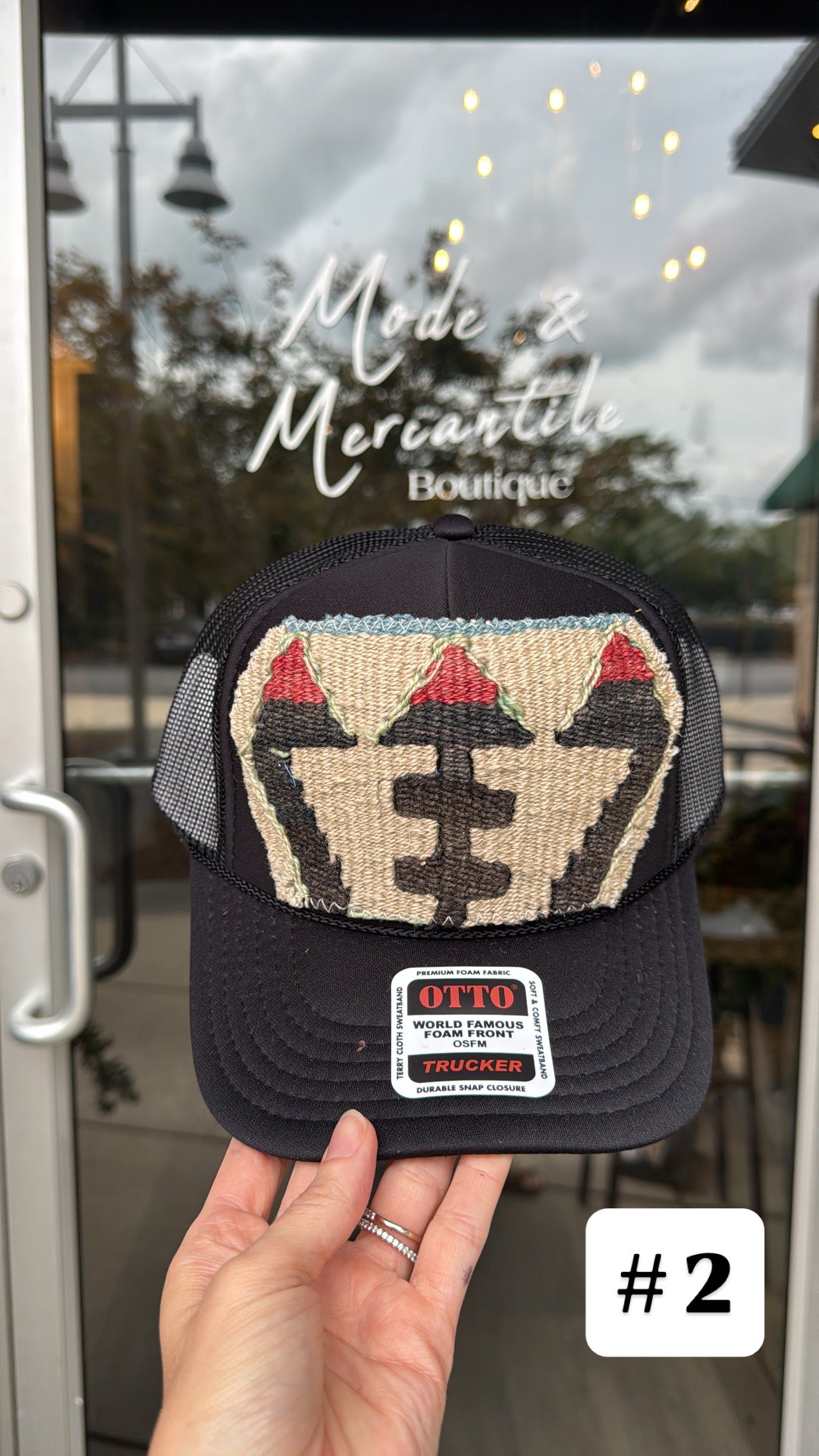 Black Orijinal Kilim Patch Trucker Hat