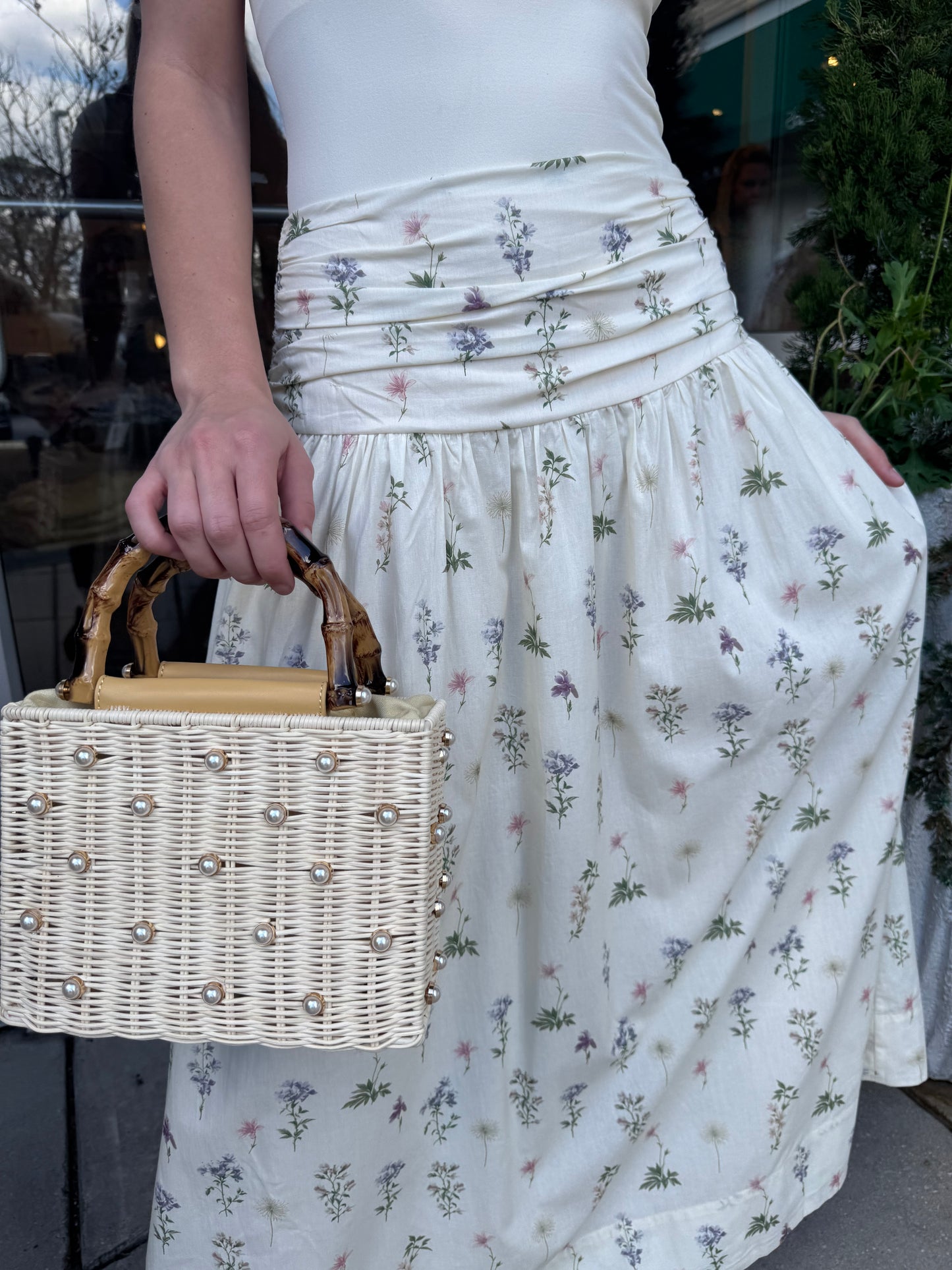 Drop Waist Floral Skirt