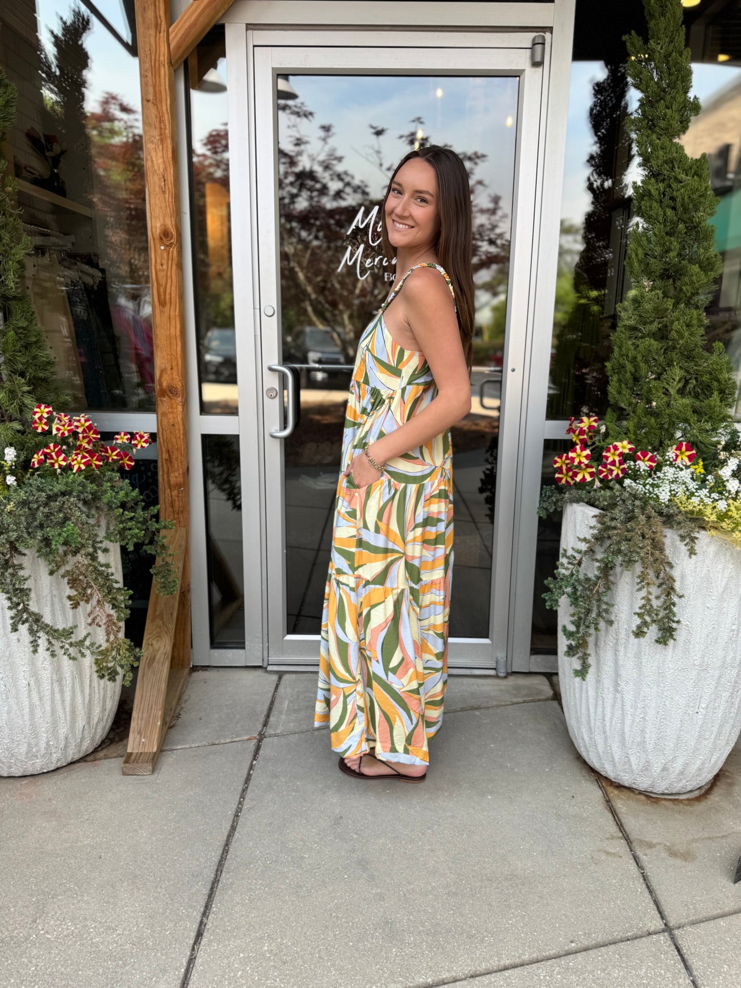 Barbados Palm Maxi Dress