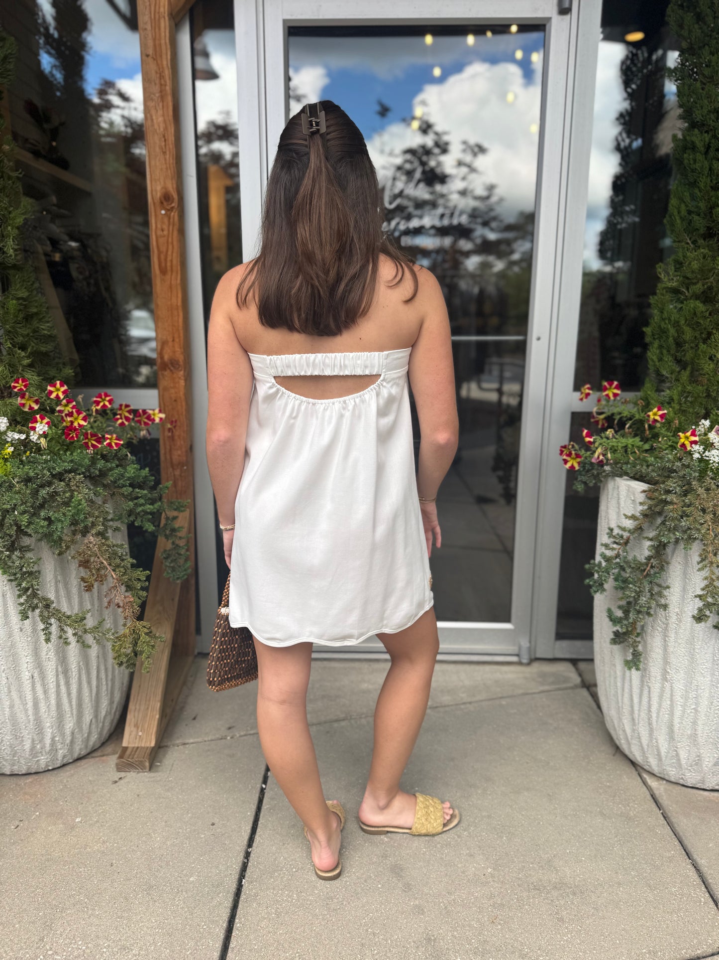 Linen Beaded Seashell Dress