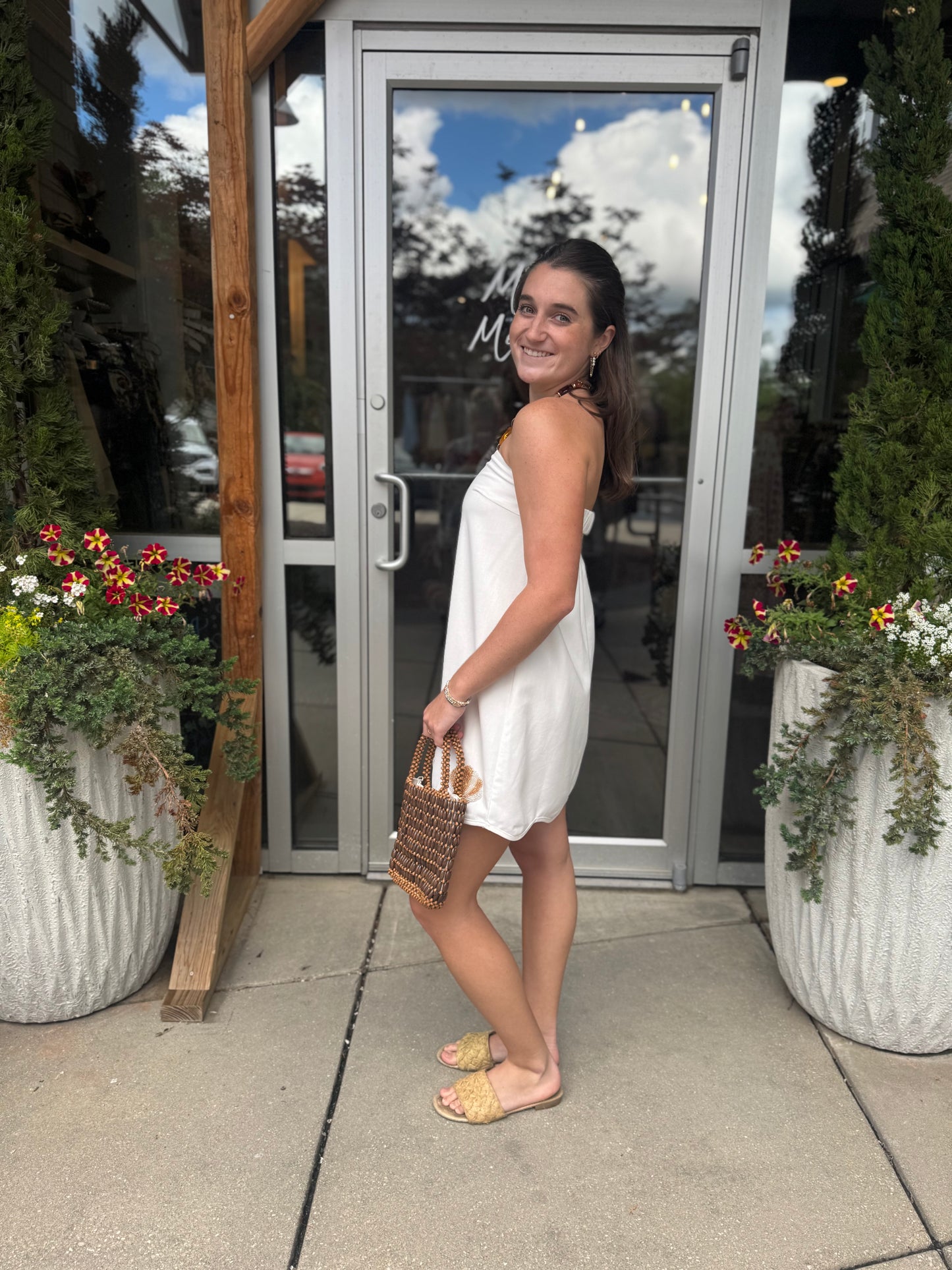 Linen Beaded Seashell Dress