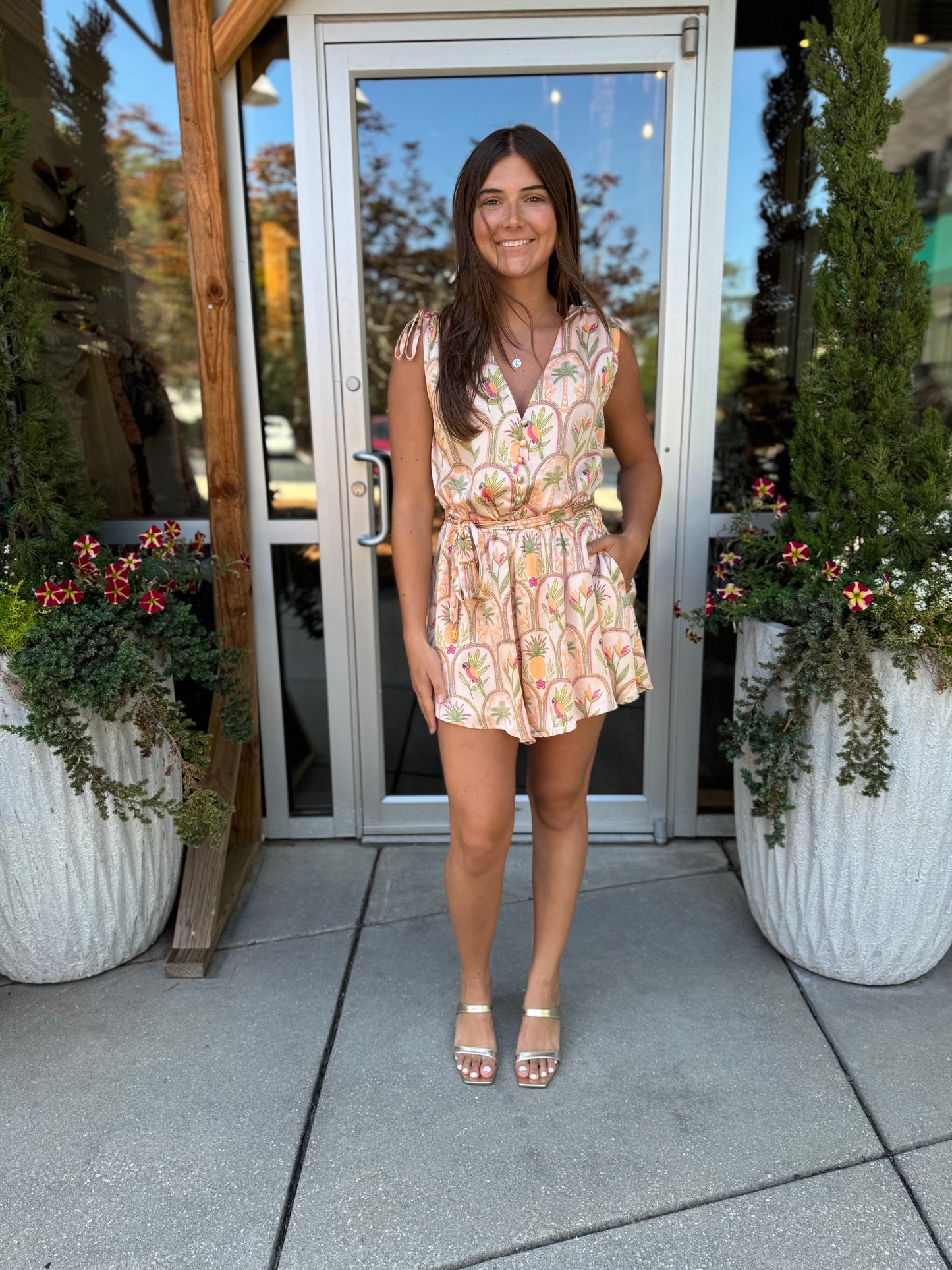 Cinched Shoulder Romper