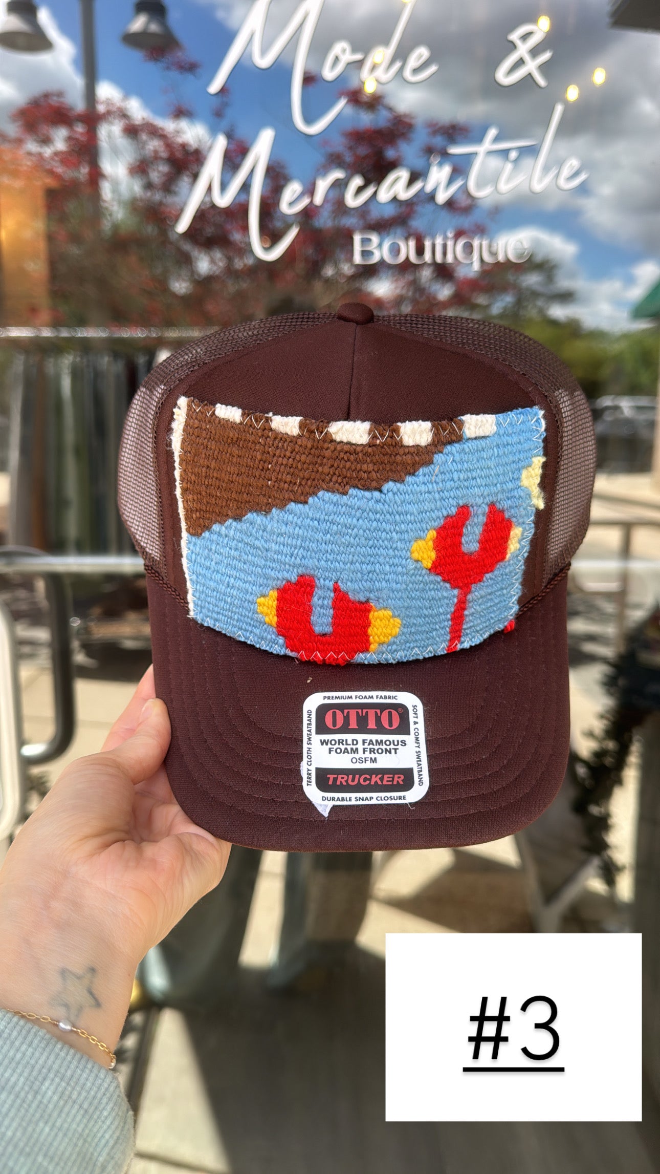 Brown Orijinal Kilim Patch Trucker Hat