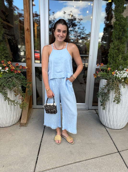 Linen Cropped Pants