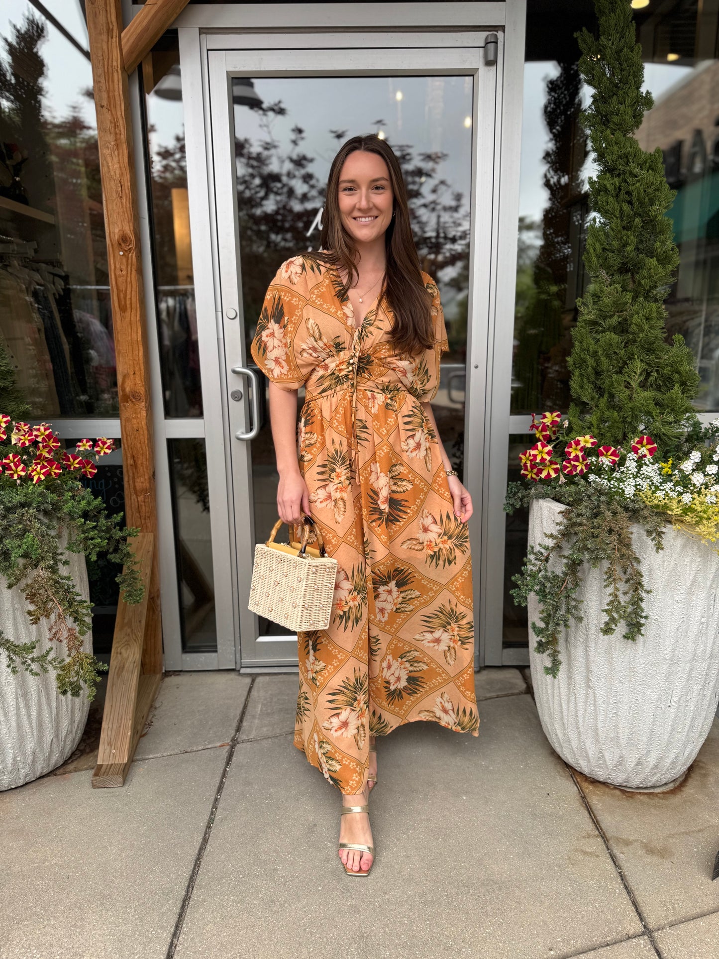 Sandstone Palm Maxi Dress