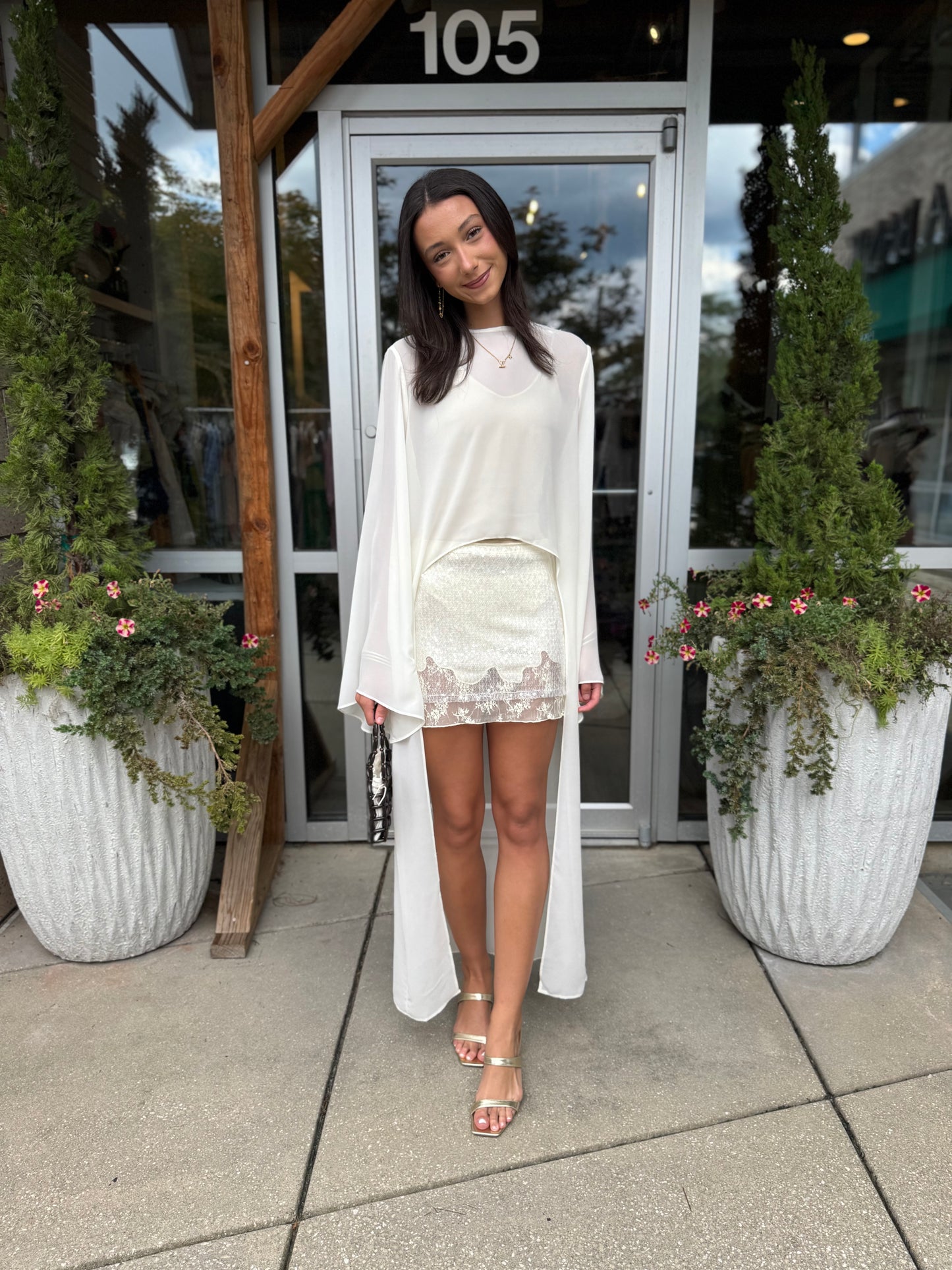 Cream Chiffon Top
