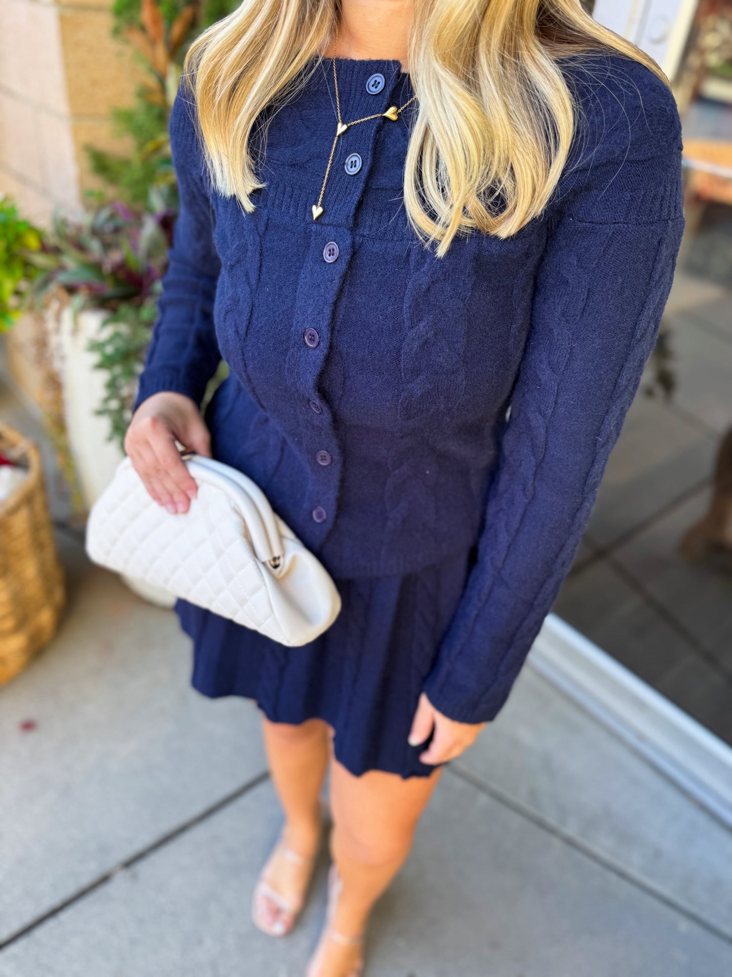 Off Shoulder Knit Set