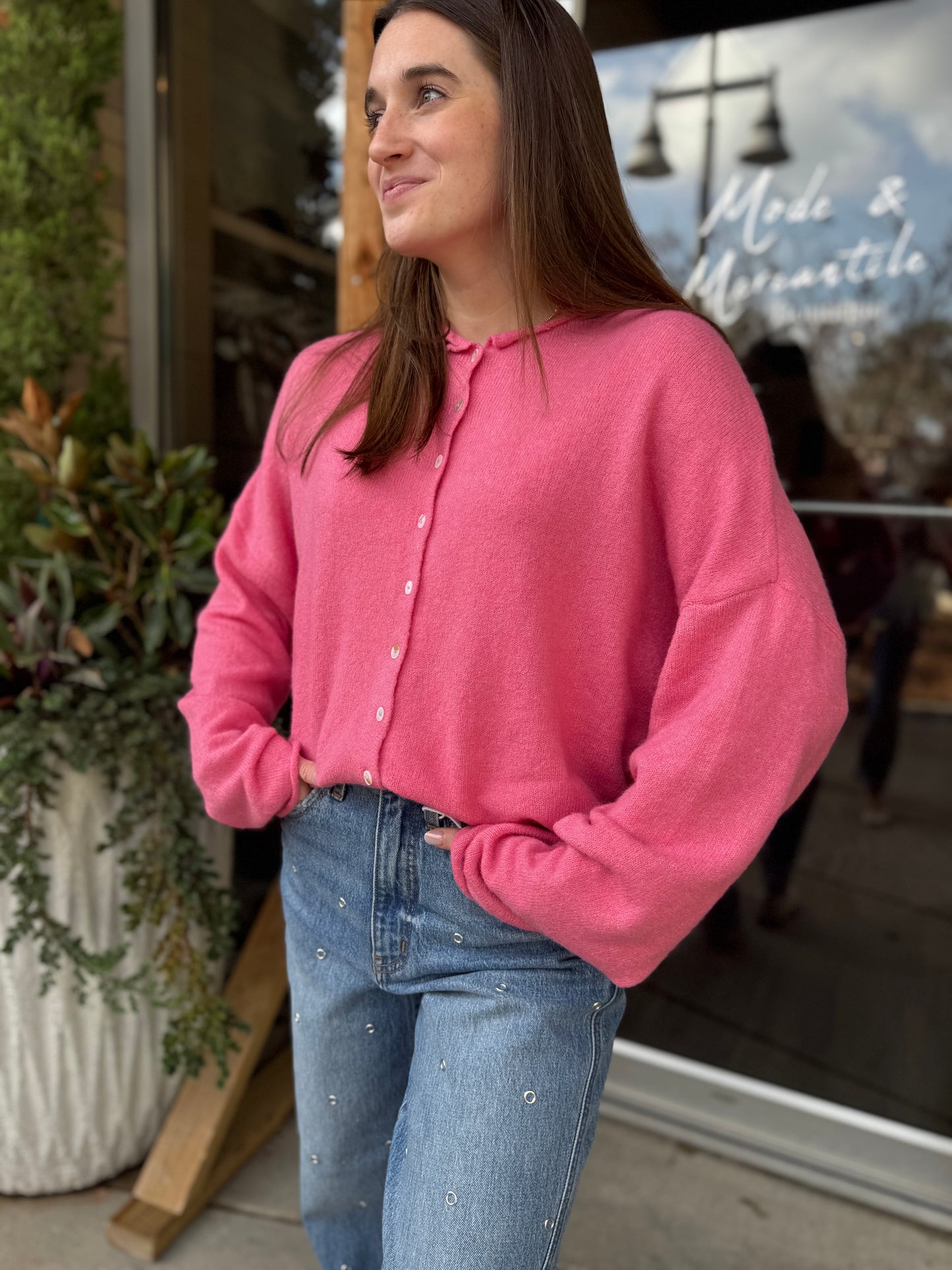 Bubble Gum Harper Cardigan