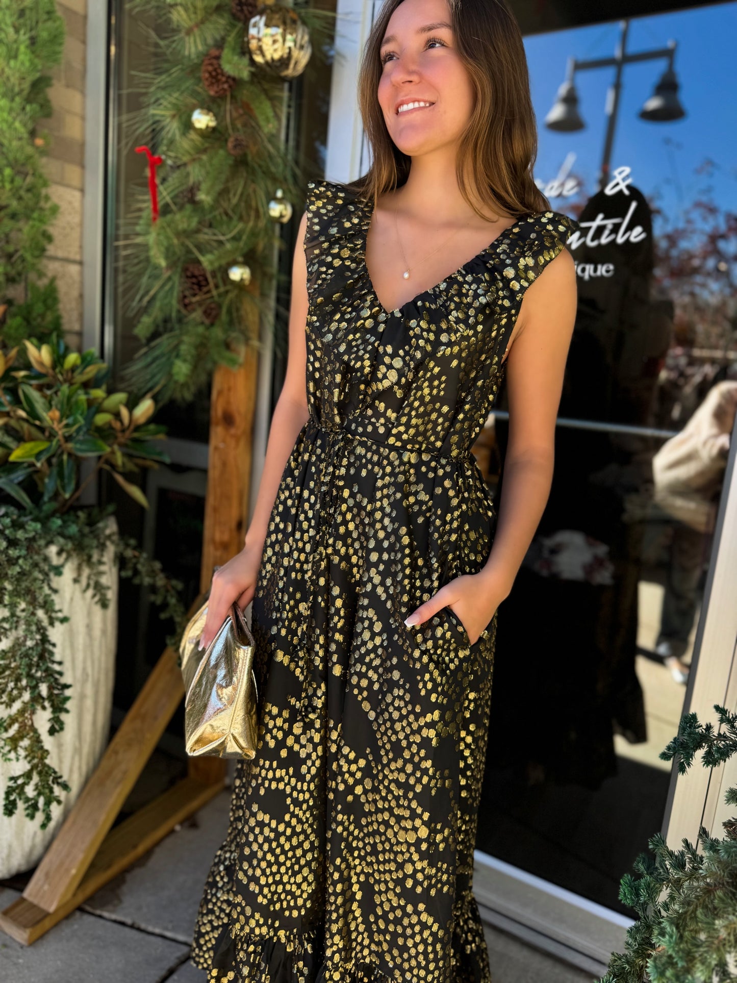 Lace Ruffle Maxi Dress