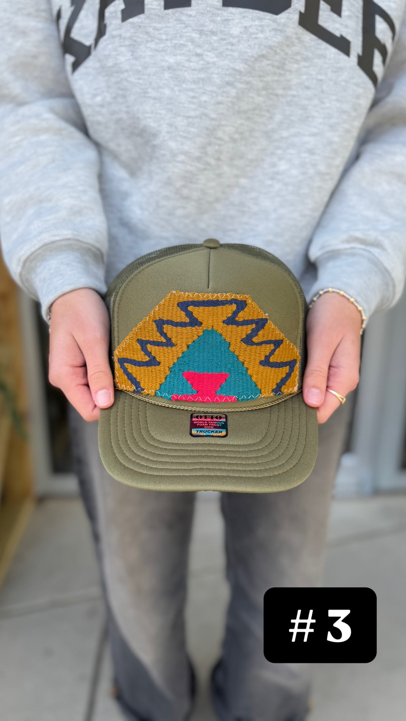 Olive Orijinal Kilim Patch Trucker Hat