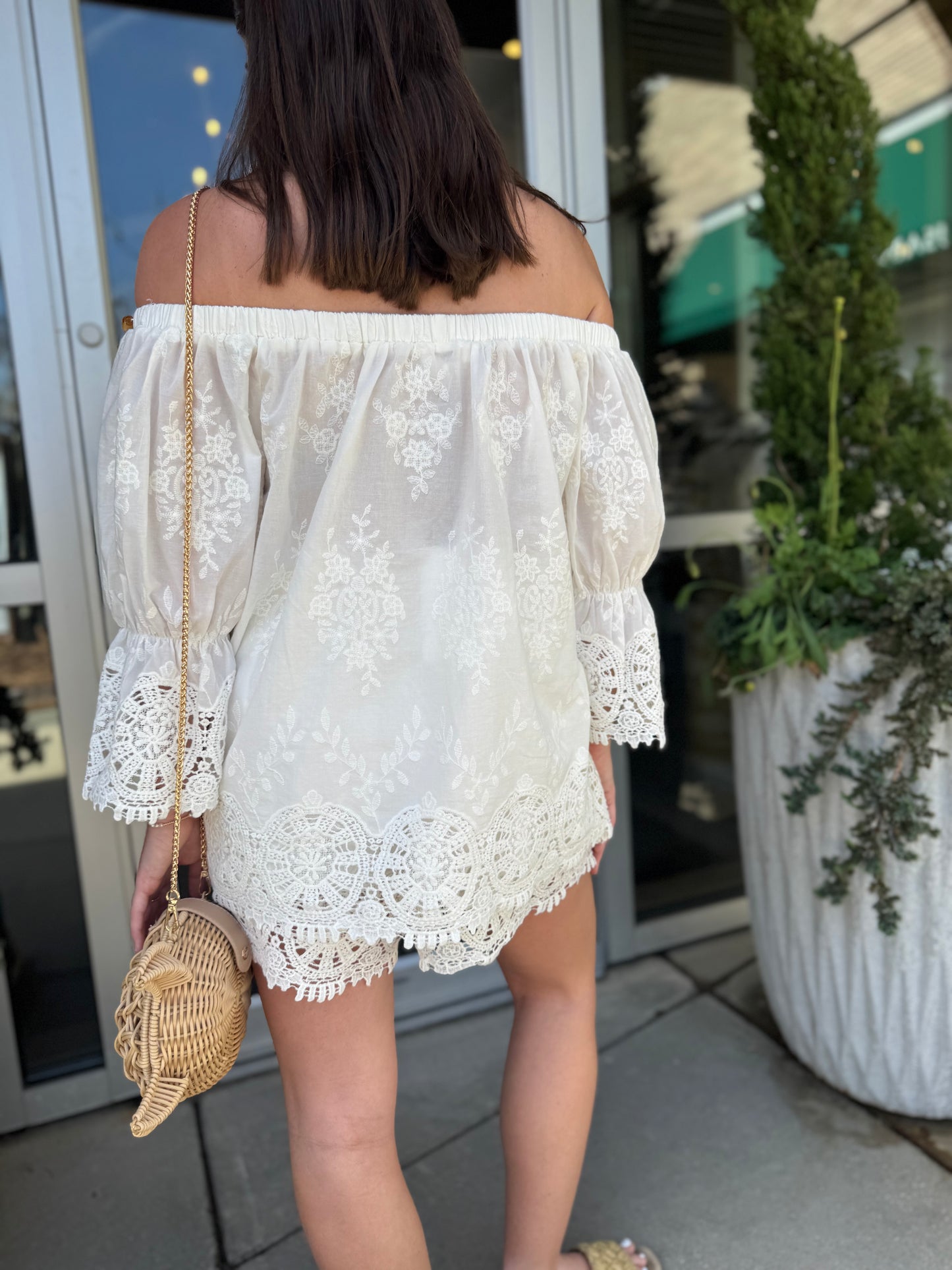 Off Shoulder Wood Detail Set