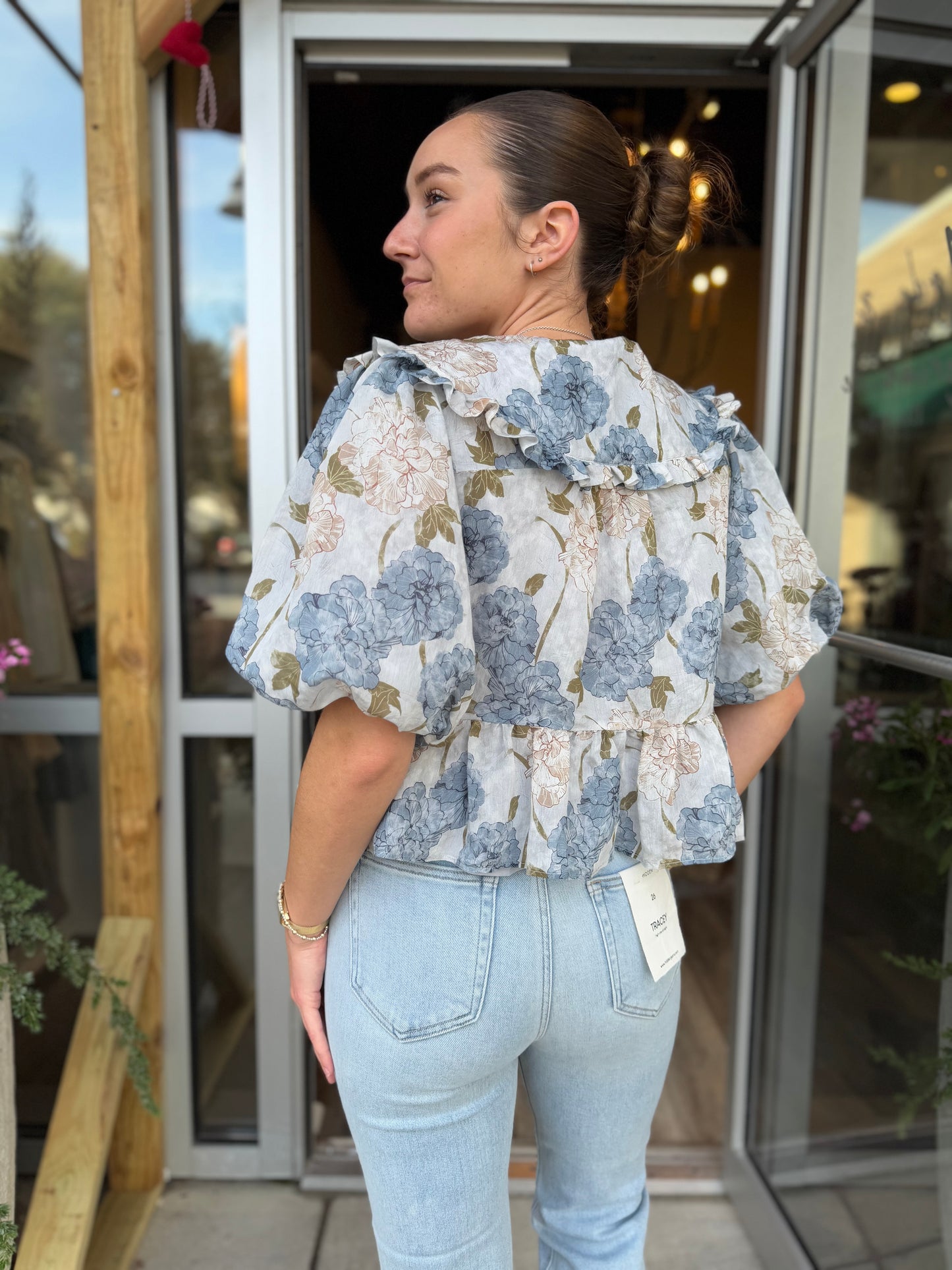 Blue Peony Blouse