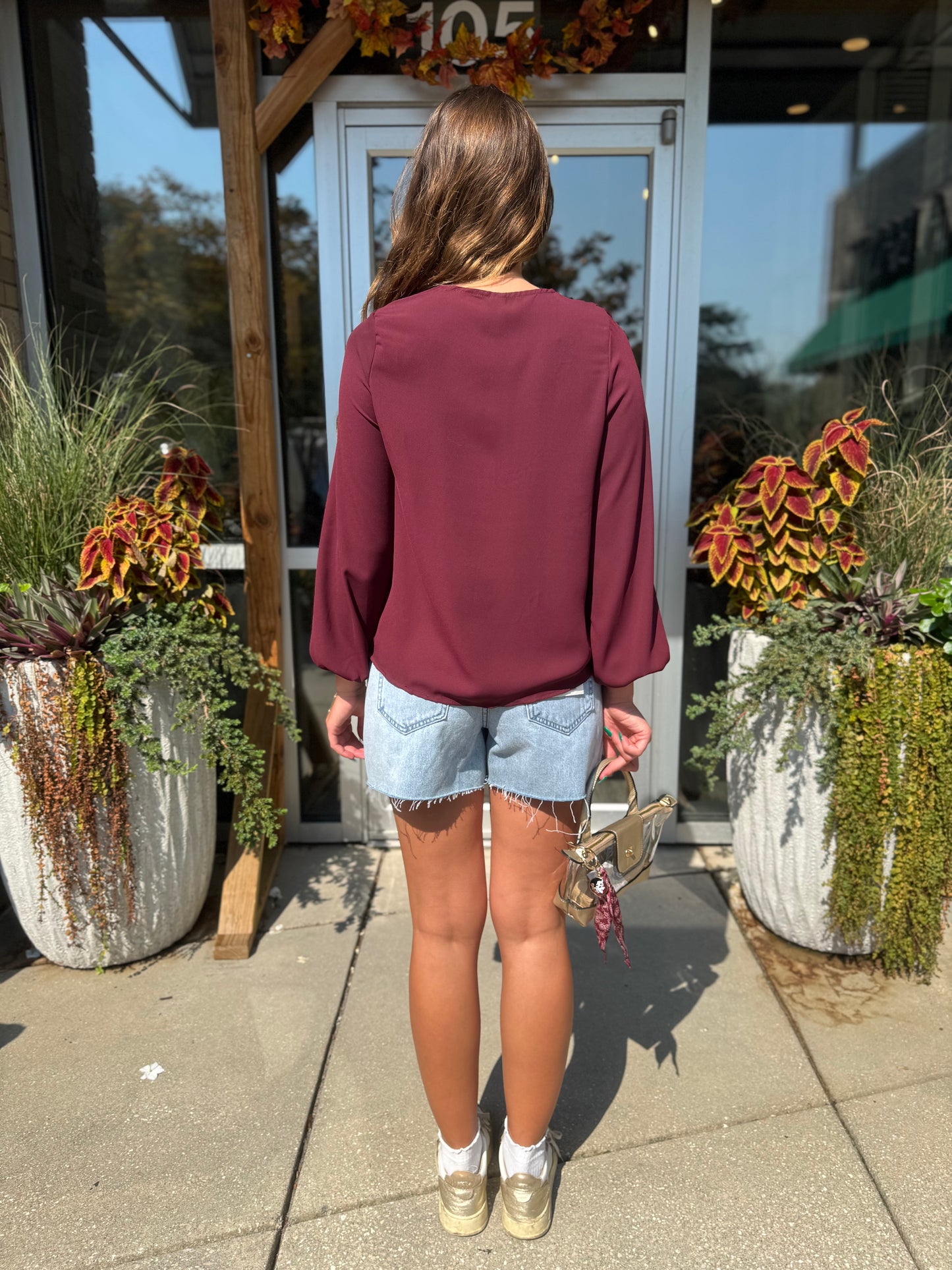 V Neck Flutter Top