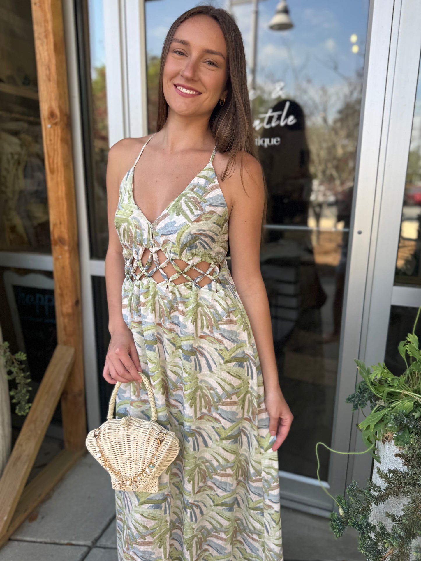 Weave Detail Maxi Dress