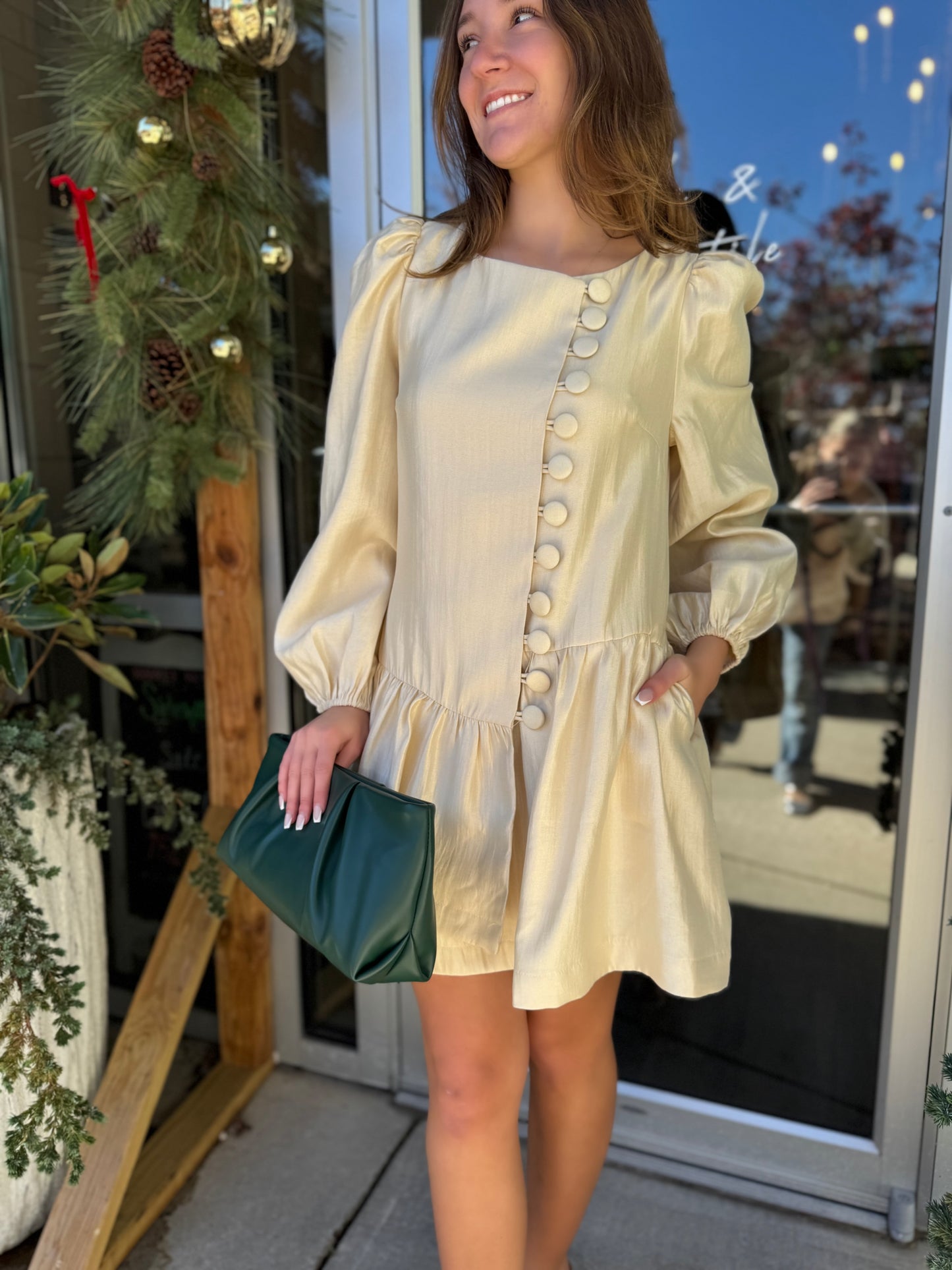 Bold Button Mini Dress