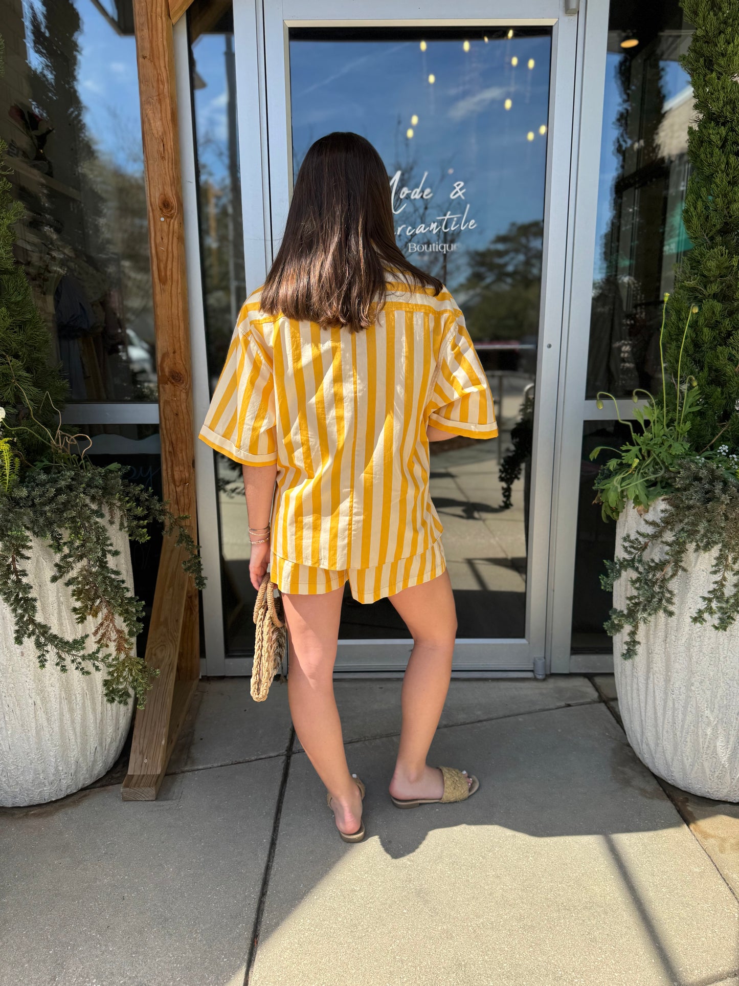 Candy Stripe Button Down Top