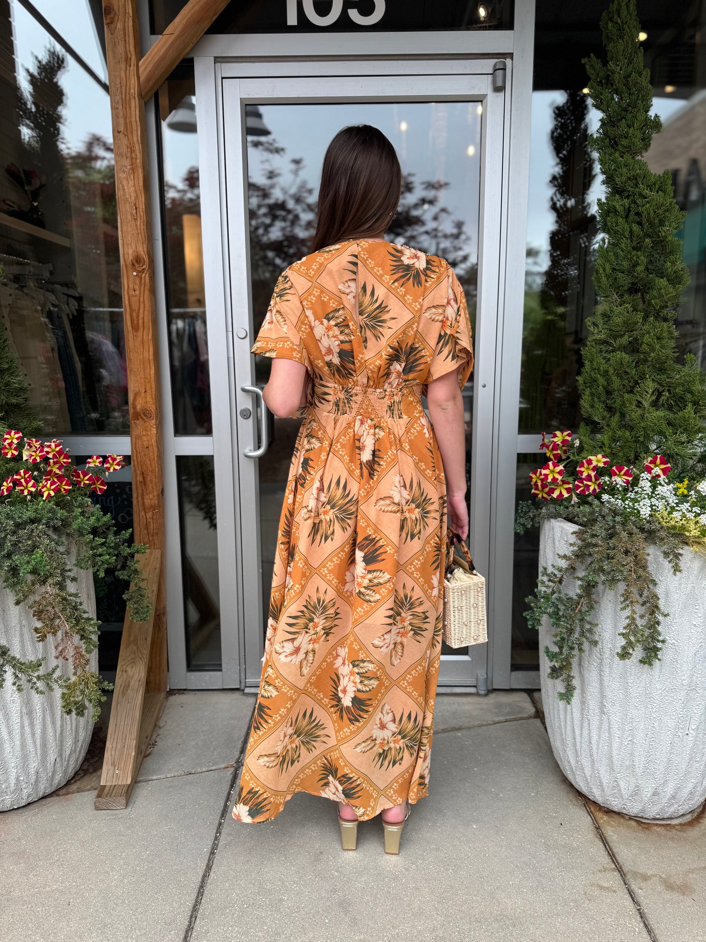 Sandstone Palm Maxi Dress
